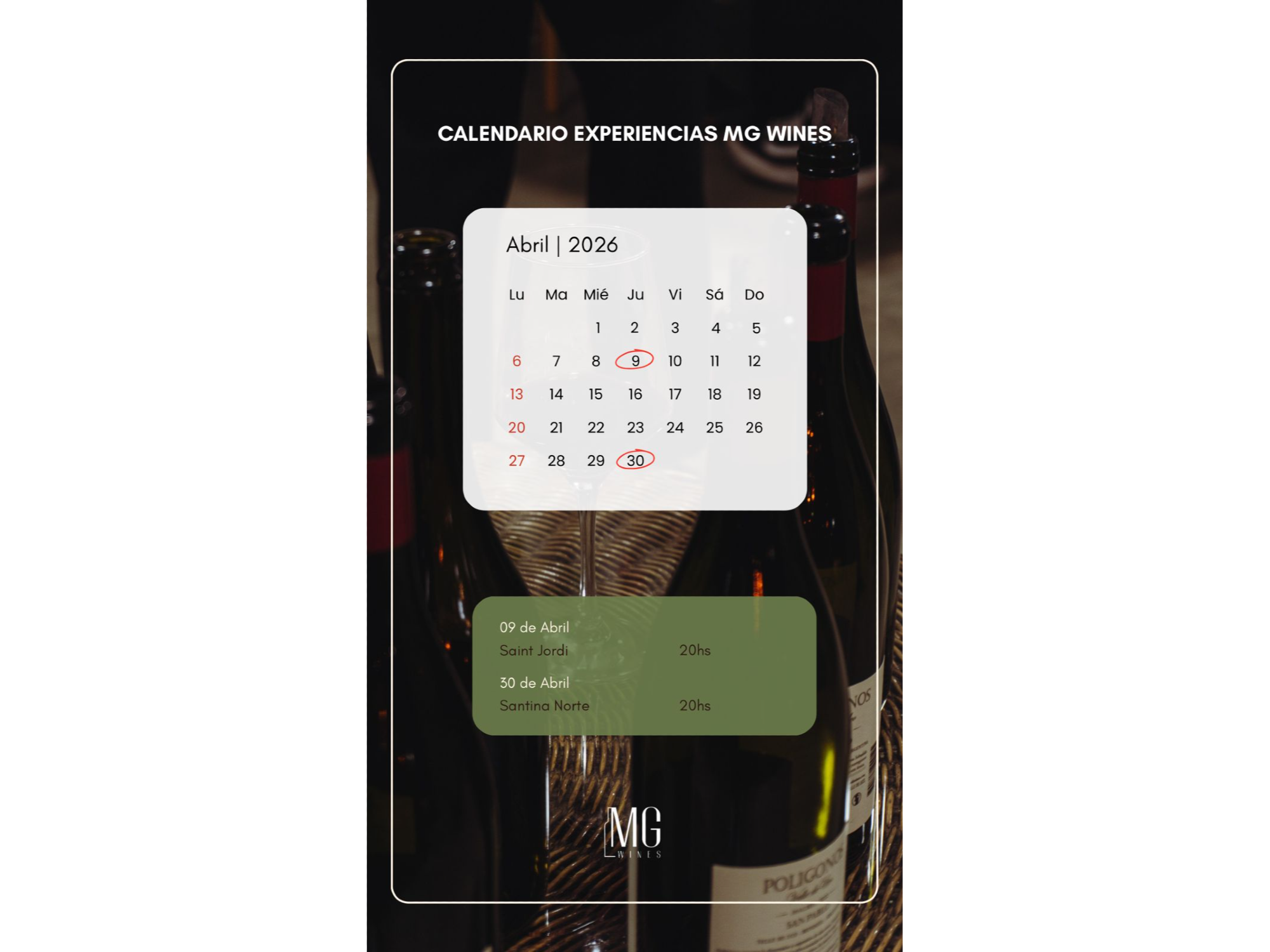 Proximas Catas Marzo - Abril