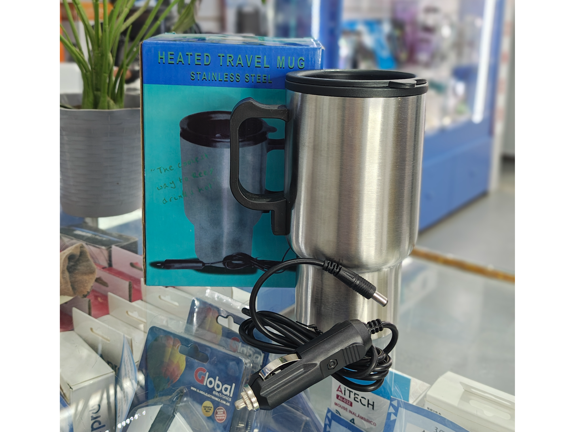 VASO CAFETERO CON CALENTADOR AUTO