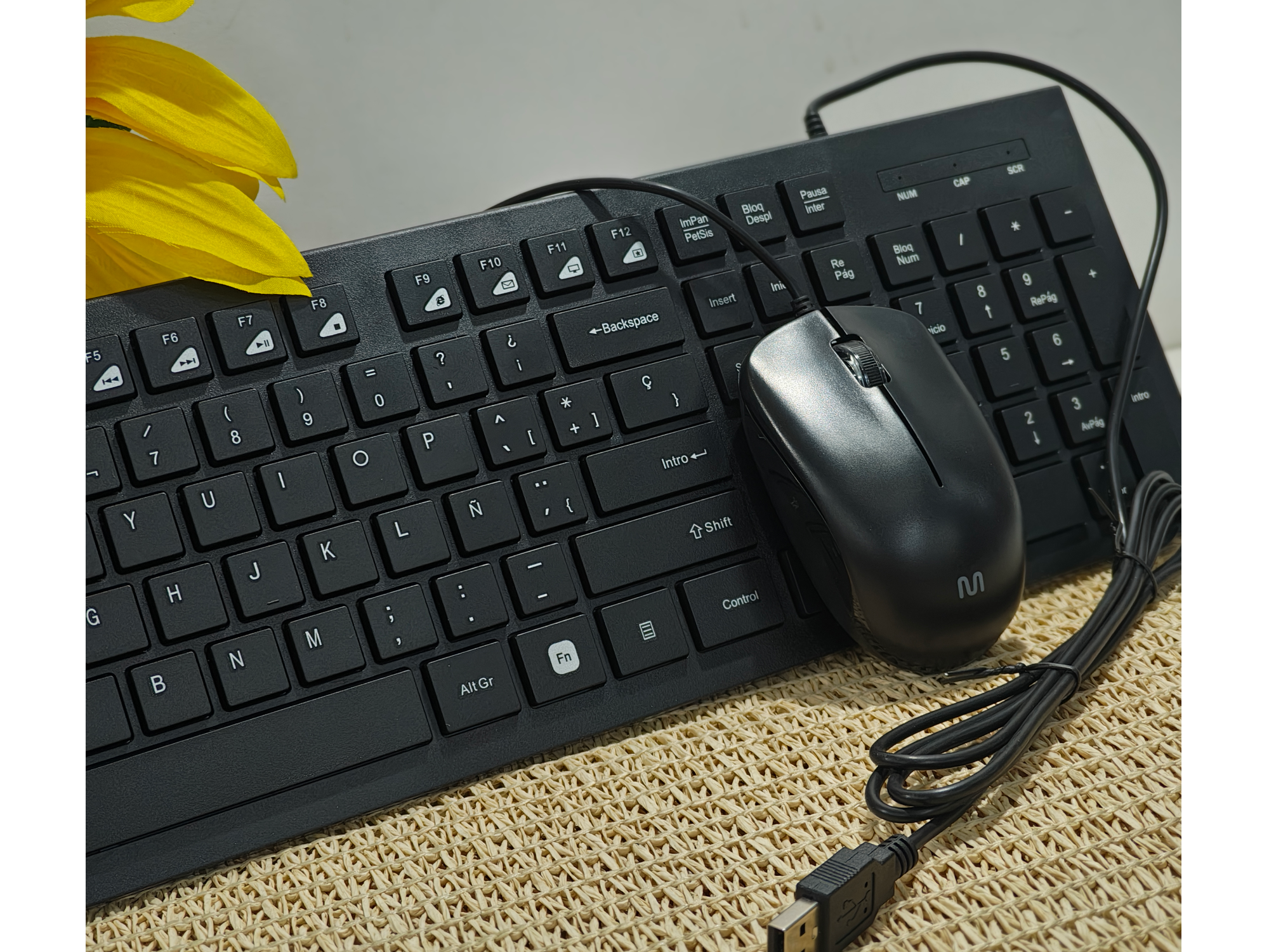 COMBO TECLADO + MOUSE con cable.