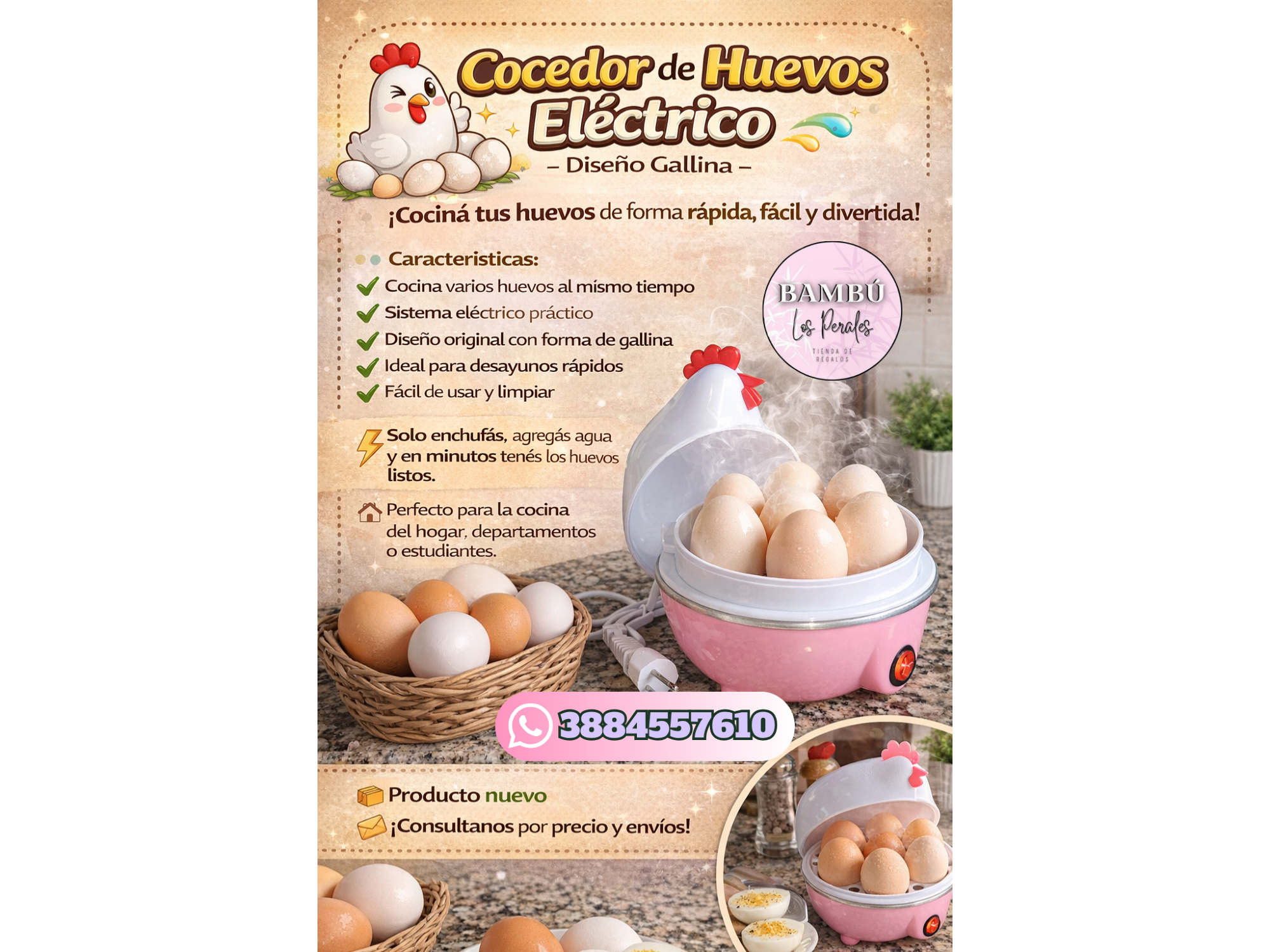 Gallina Hervidora Rosada
