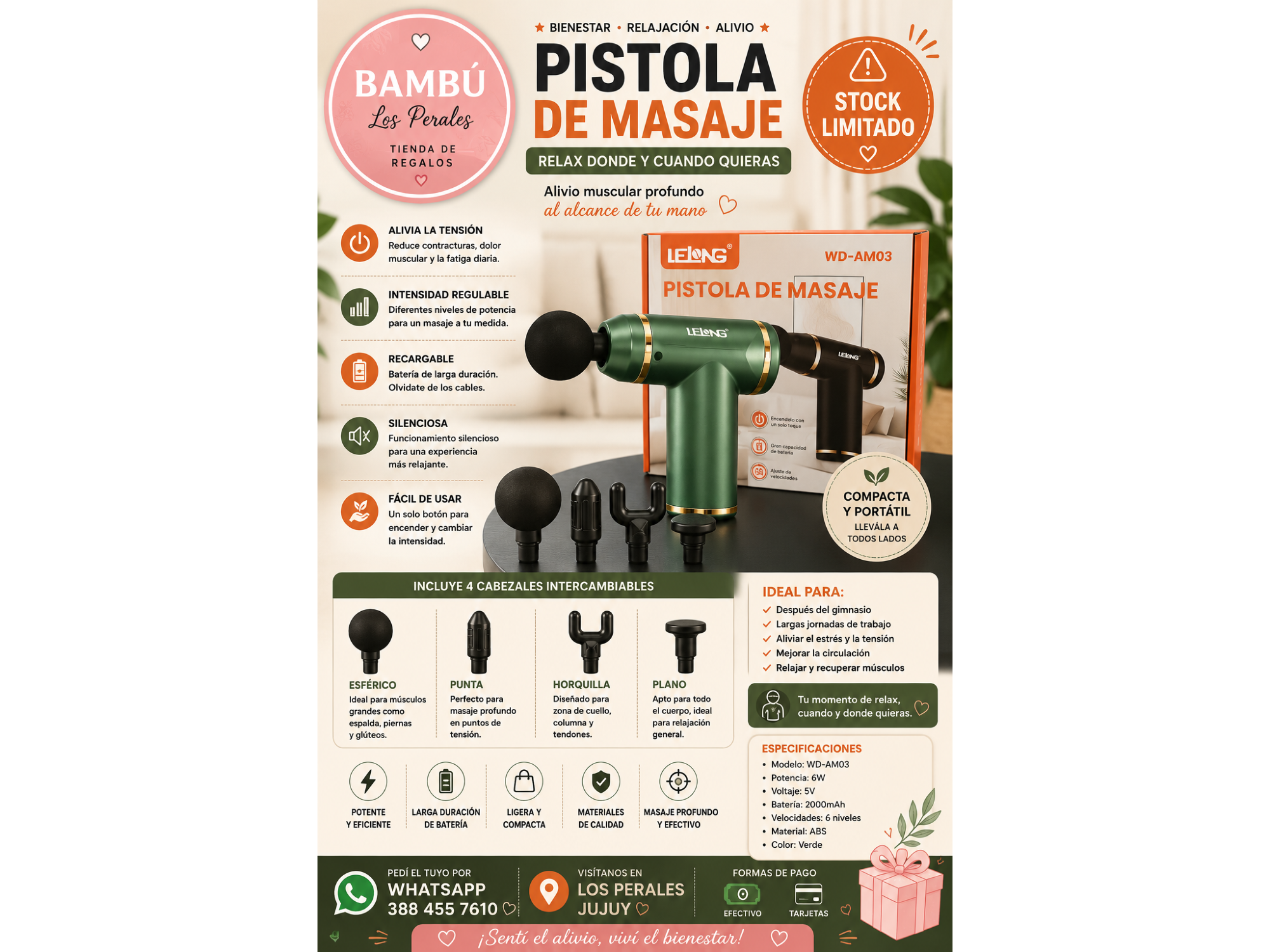 Pistola Masajeadora