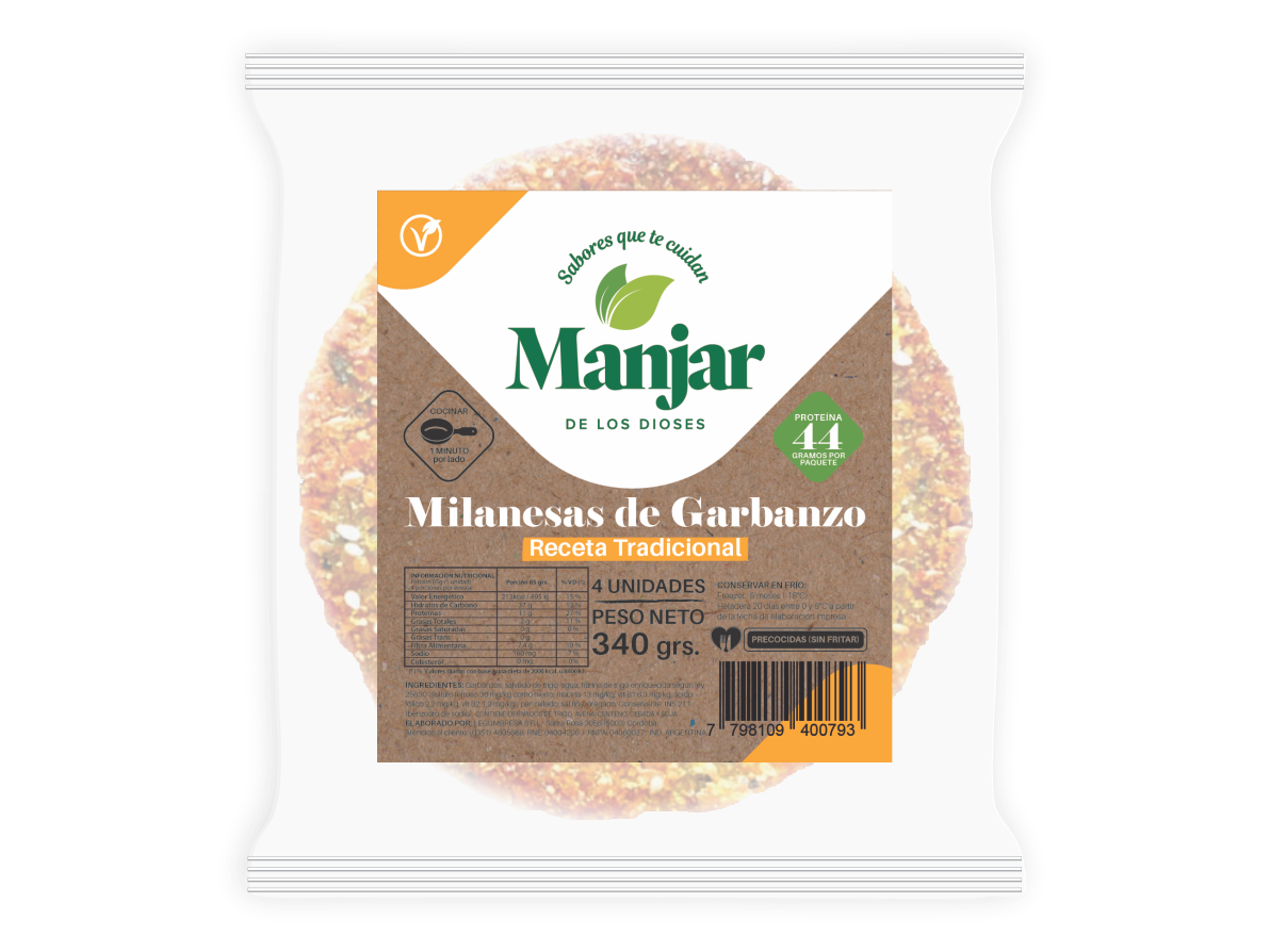 Milanesa de garbanzo Manjar x4un
