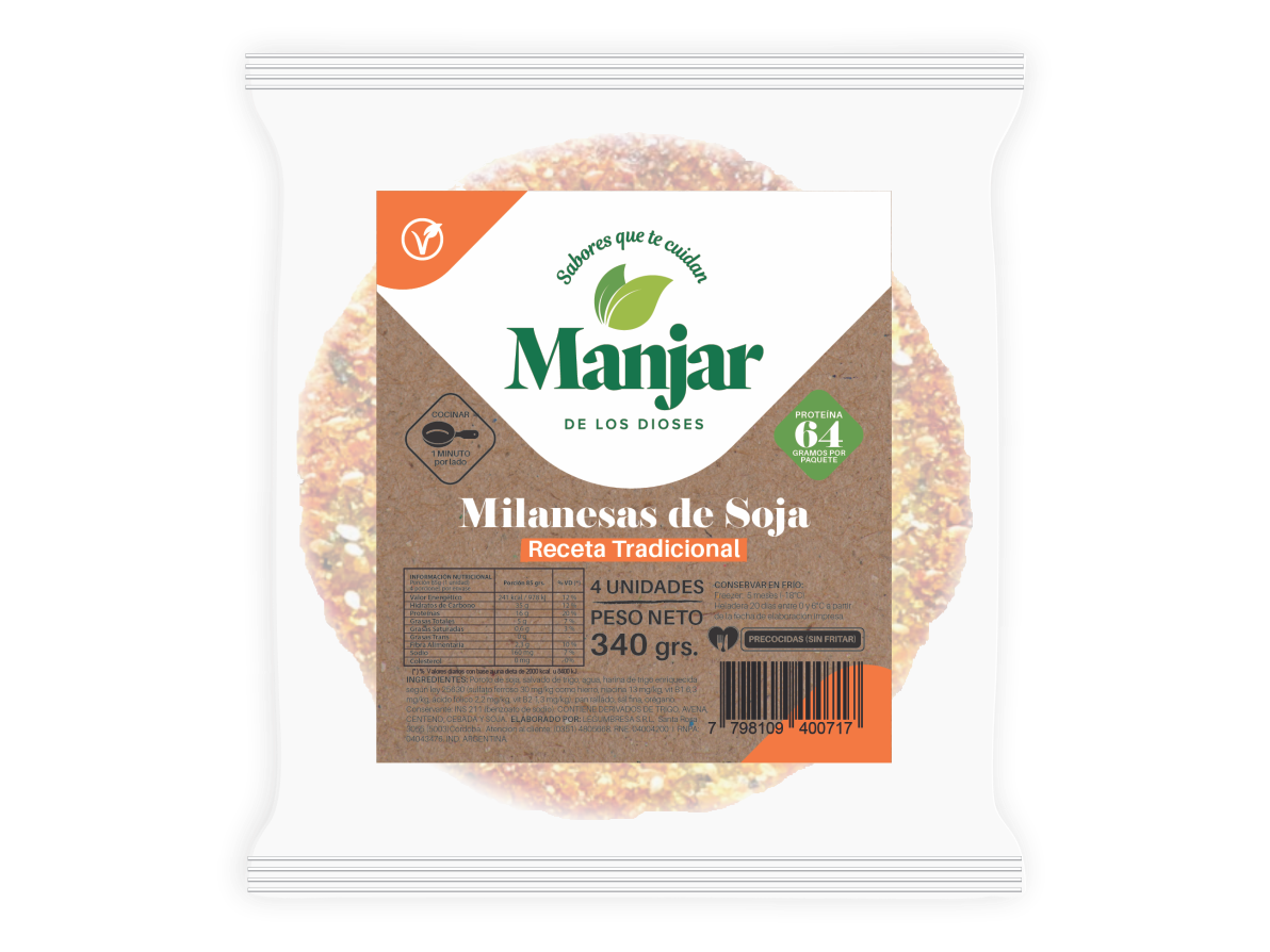 Milanesa de soja Manjar x 4 un