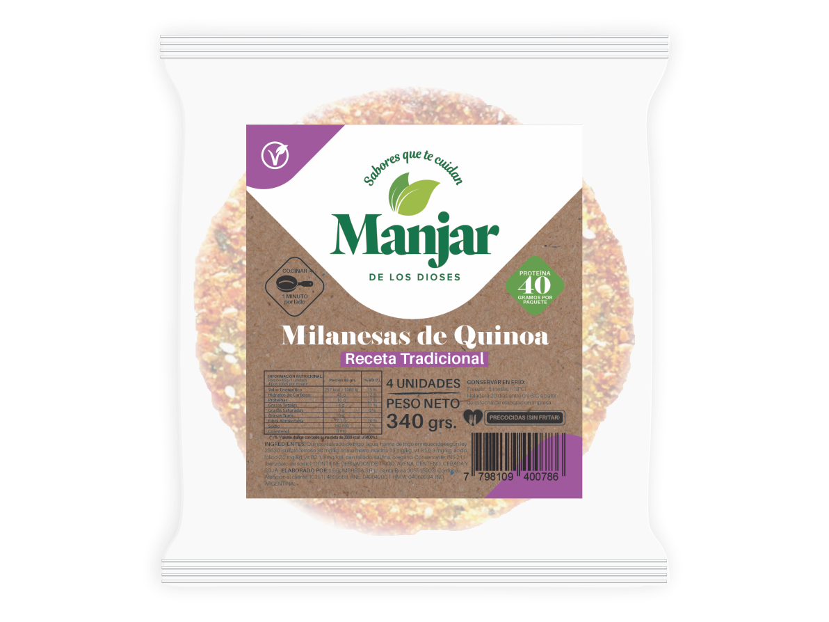 Milanesa de quinoa Manjar x 4 un