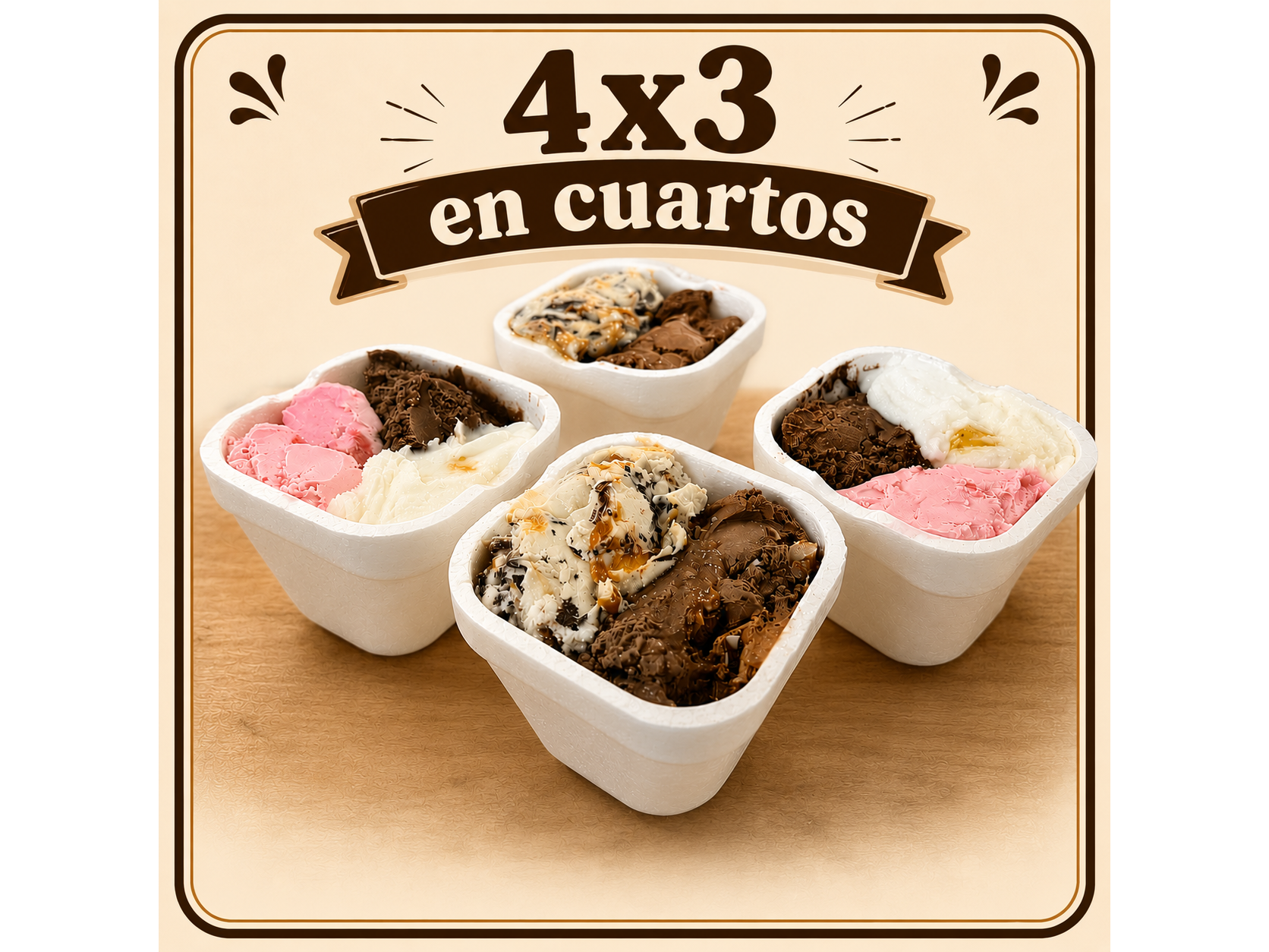4 x 3 en Cuartos