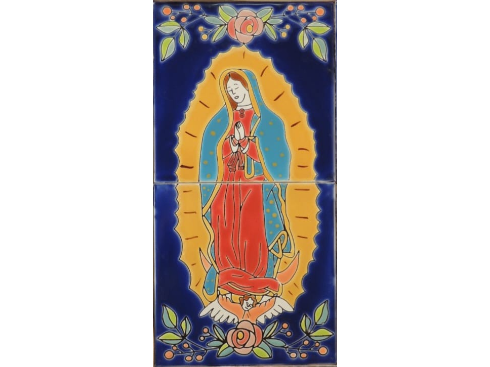 VIRGEN DE GUADALUPE 15X30 CM - FONDO AZUL