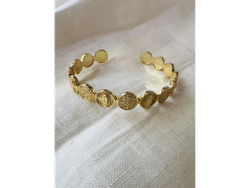Pulsera dorada virgen de Guadalupe/ san Benito