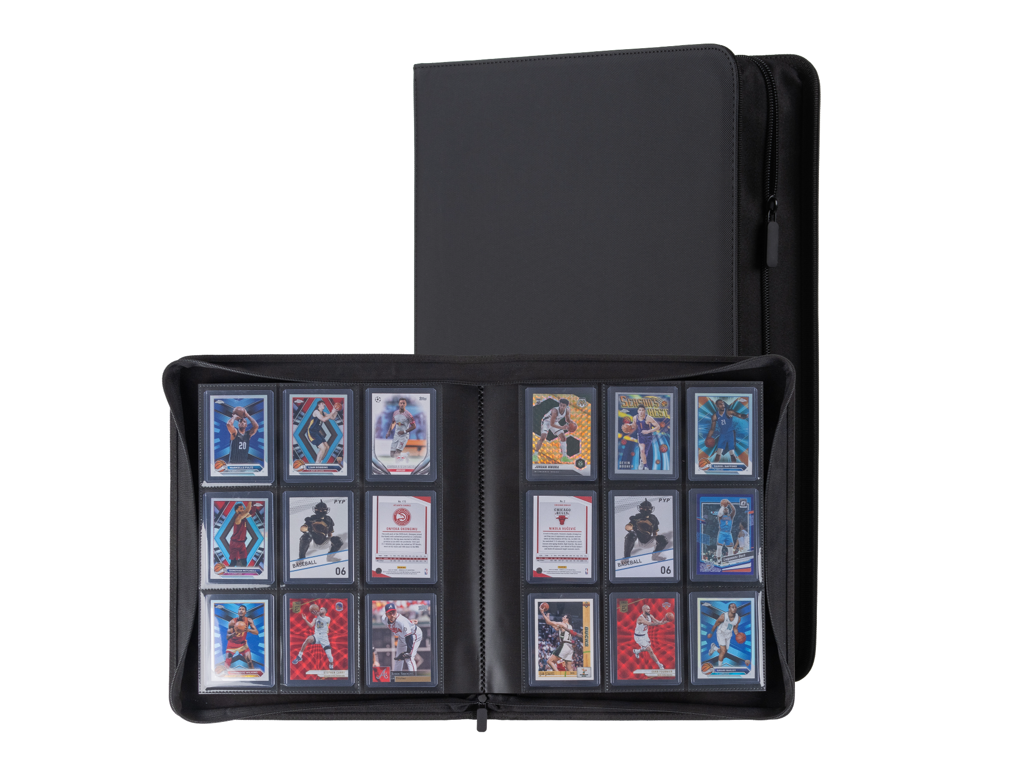 Carpeta de cuero c/cierre para Toploaders