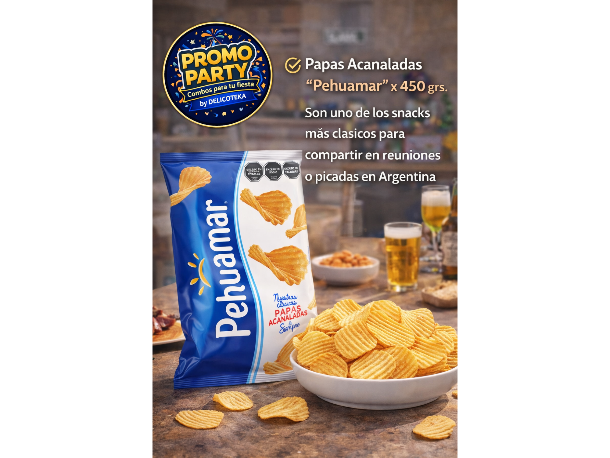 Papas fritas acanaldas Pehuamar x 450 grs