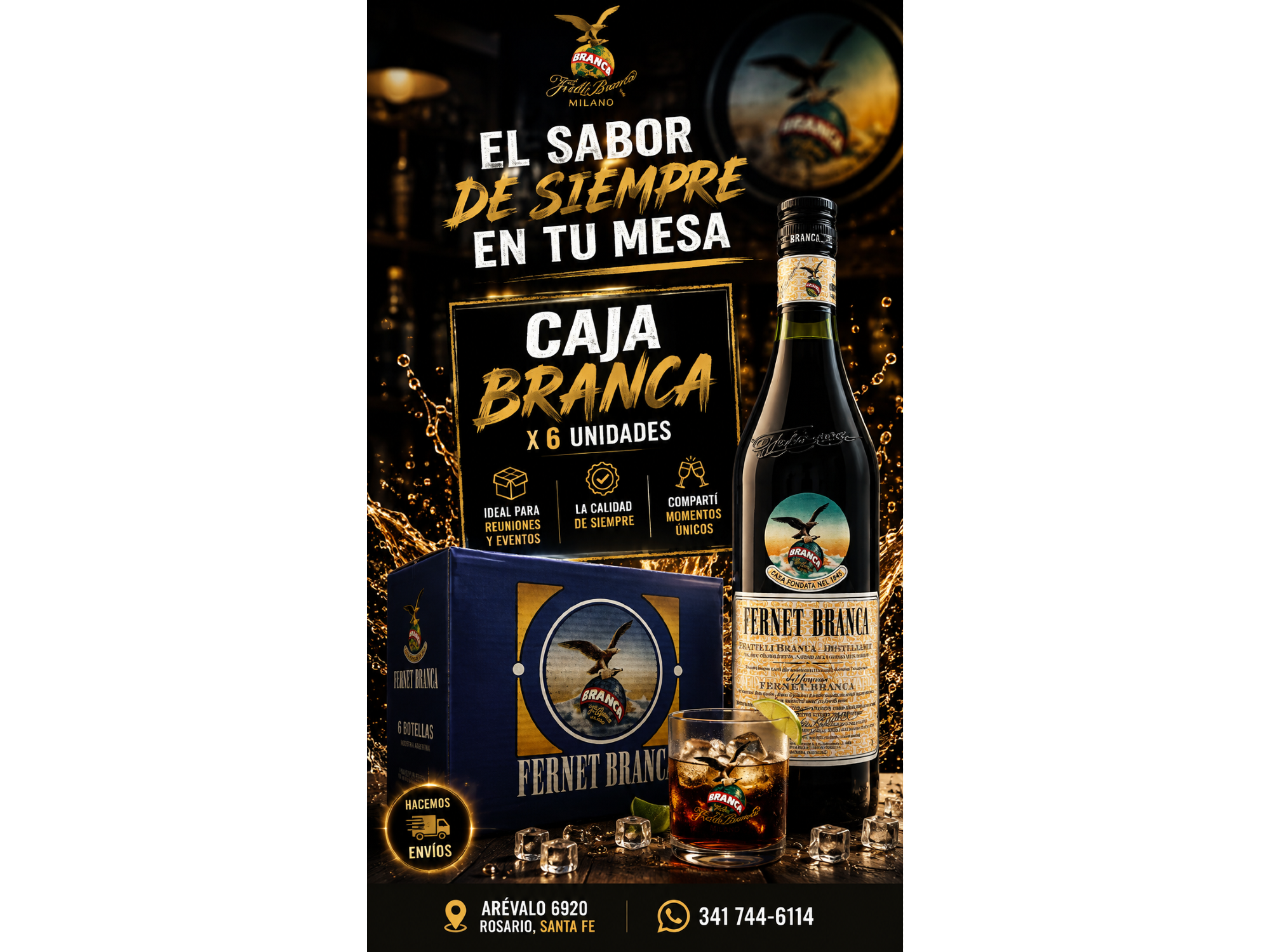 Caja de Fernet Branca 750 cc x 6 uni
