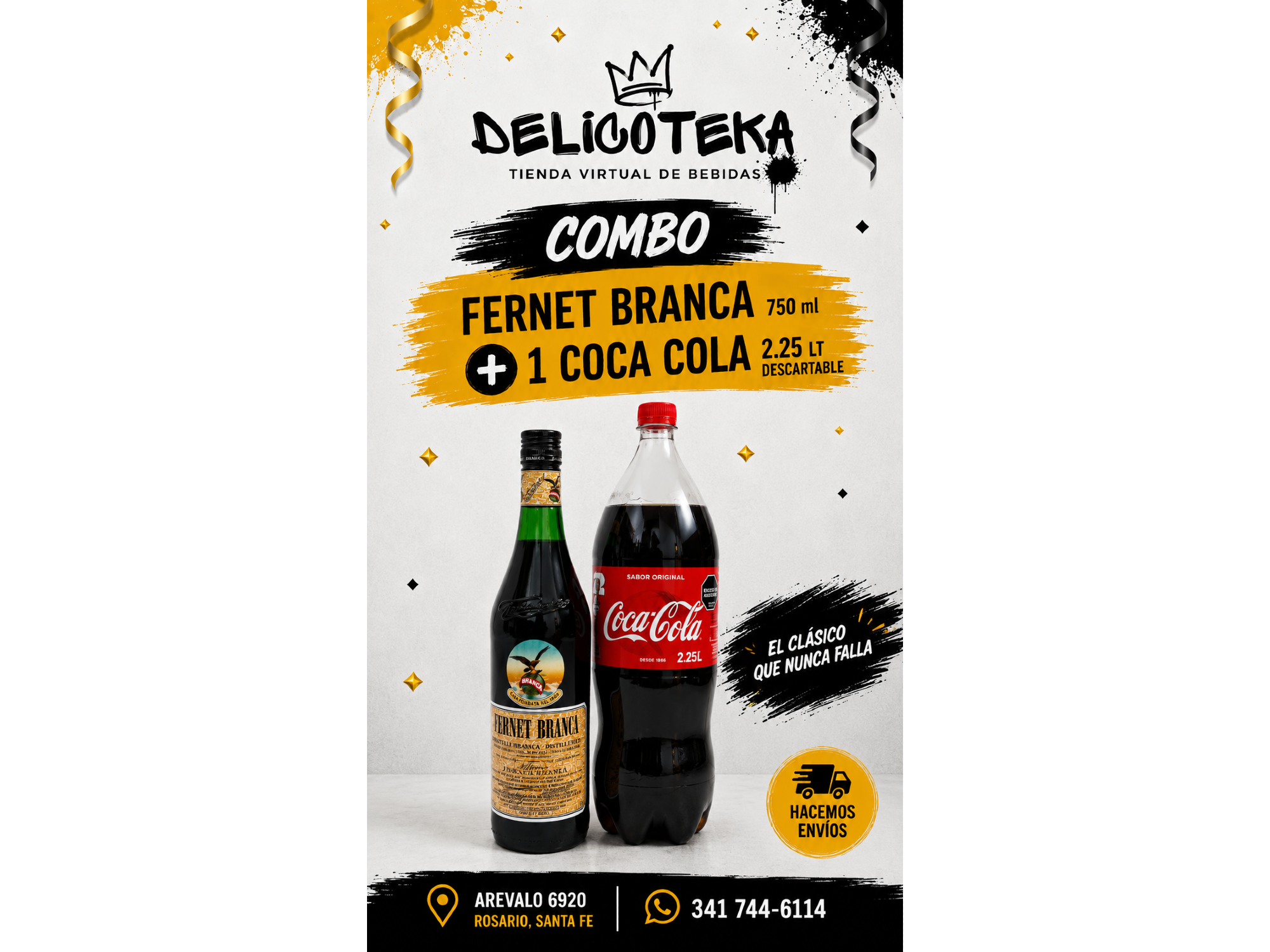 Combo Branca 750 cc + 1 Coca Descartable 2,25 lt