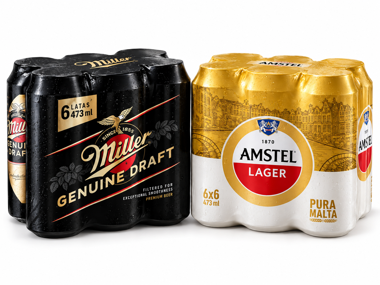 Combo Miller + Amstel x 473 cc