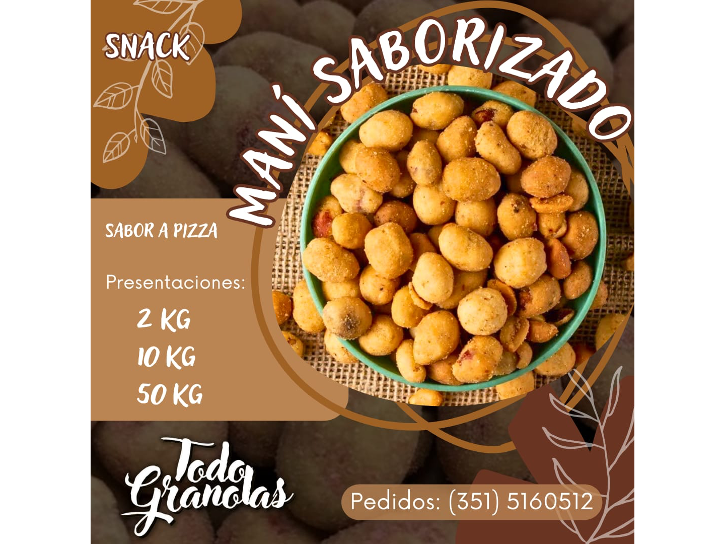 Maní Saborizado Pizza | xkg