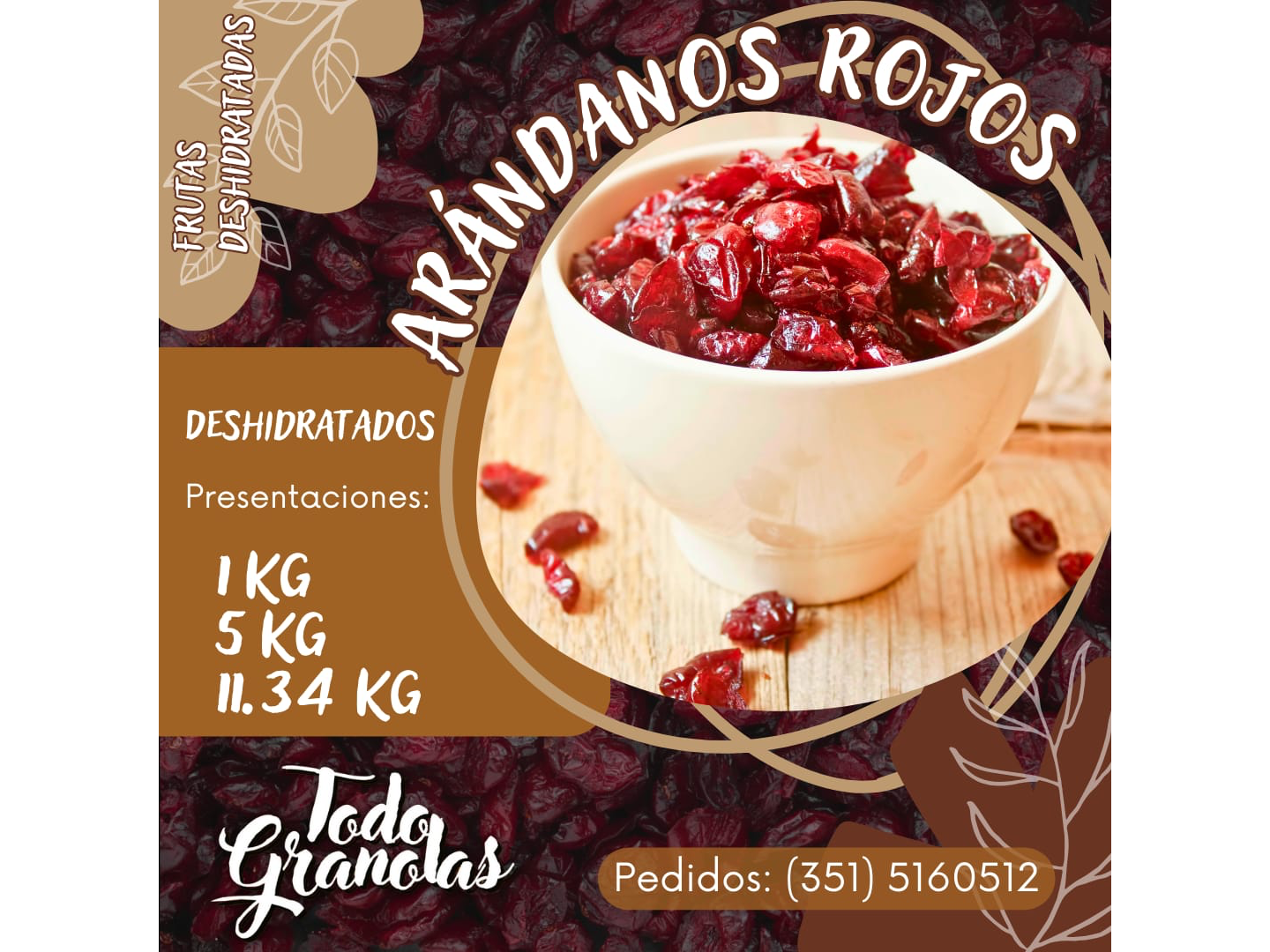 Arandanos Deshidratatos - Rojos | xkg de TodoGranolas