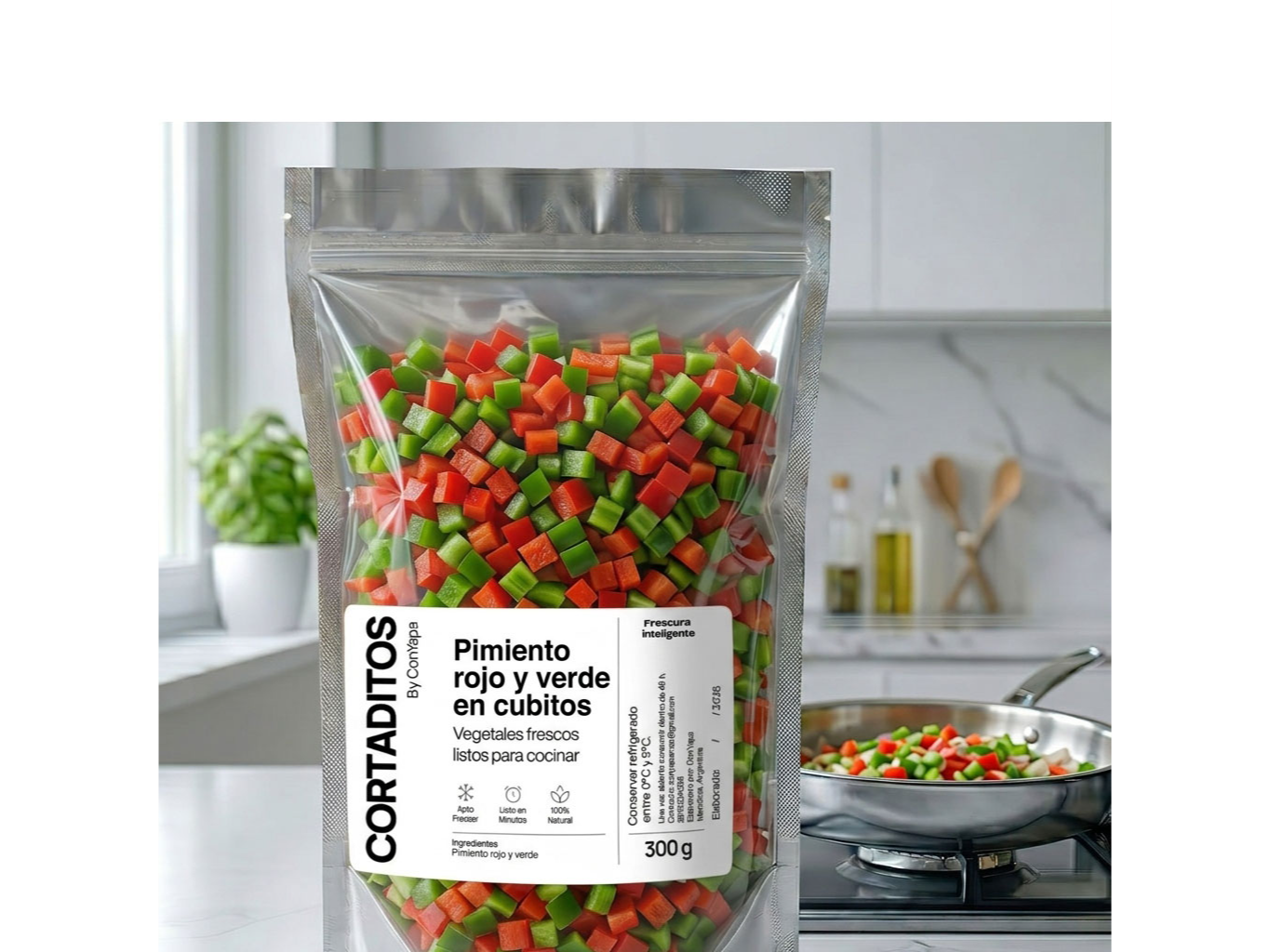 Pimiento rojo y verde cubito (400 g)