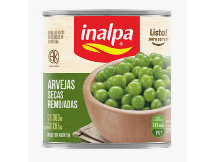 Arvejas secas remojadas