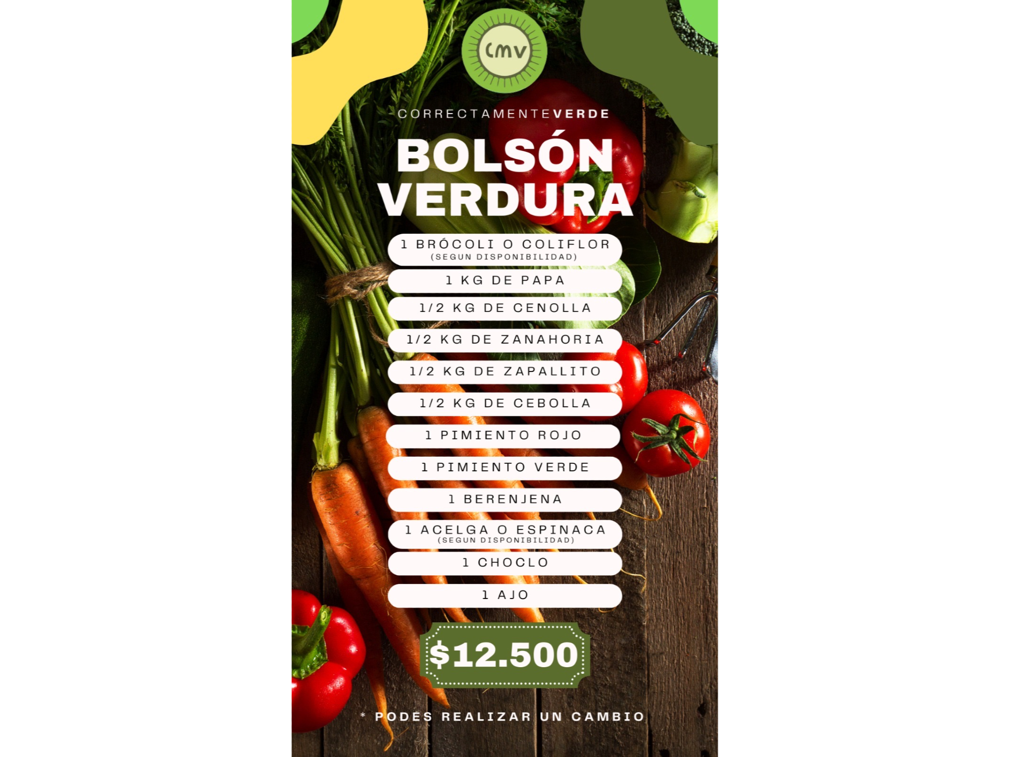 Bolsón SOLO VERDURAS