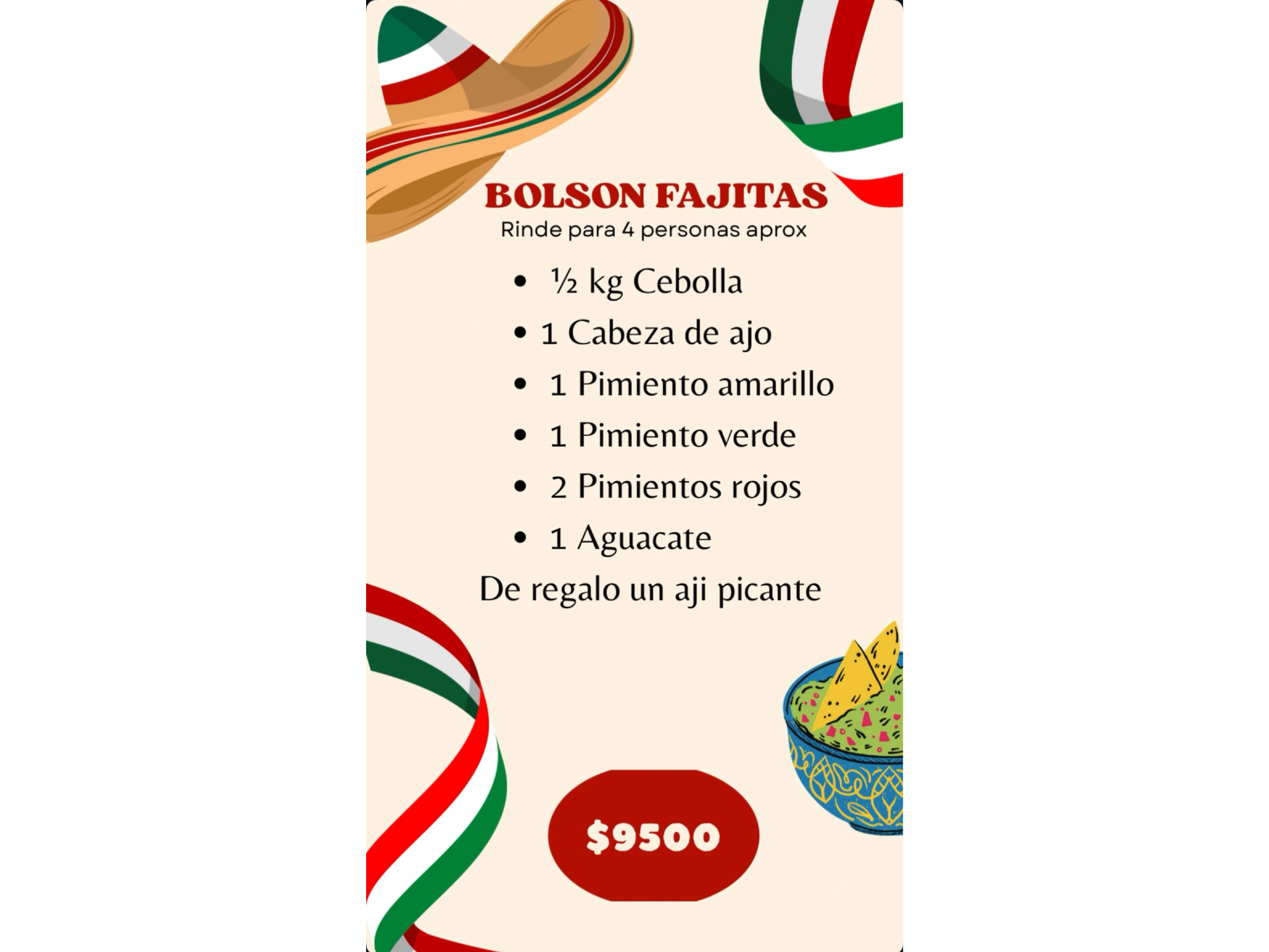 Bolsón Fajitas 🇲🇽  🌮