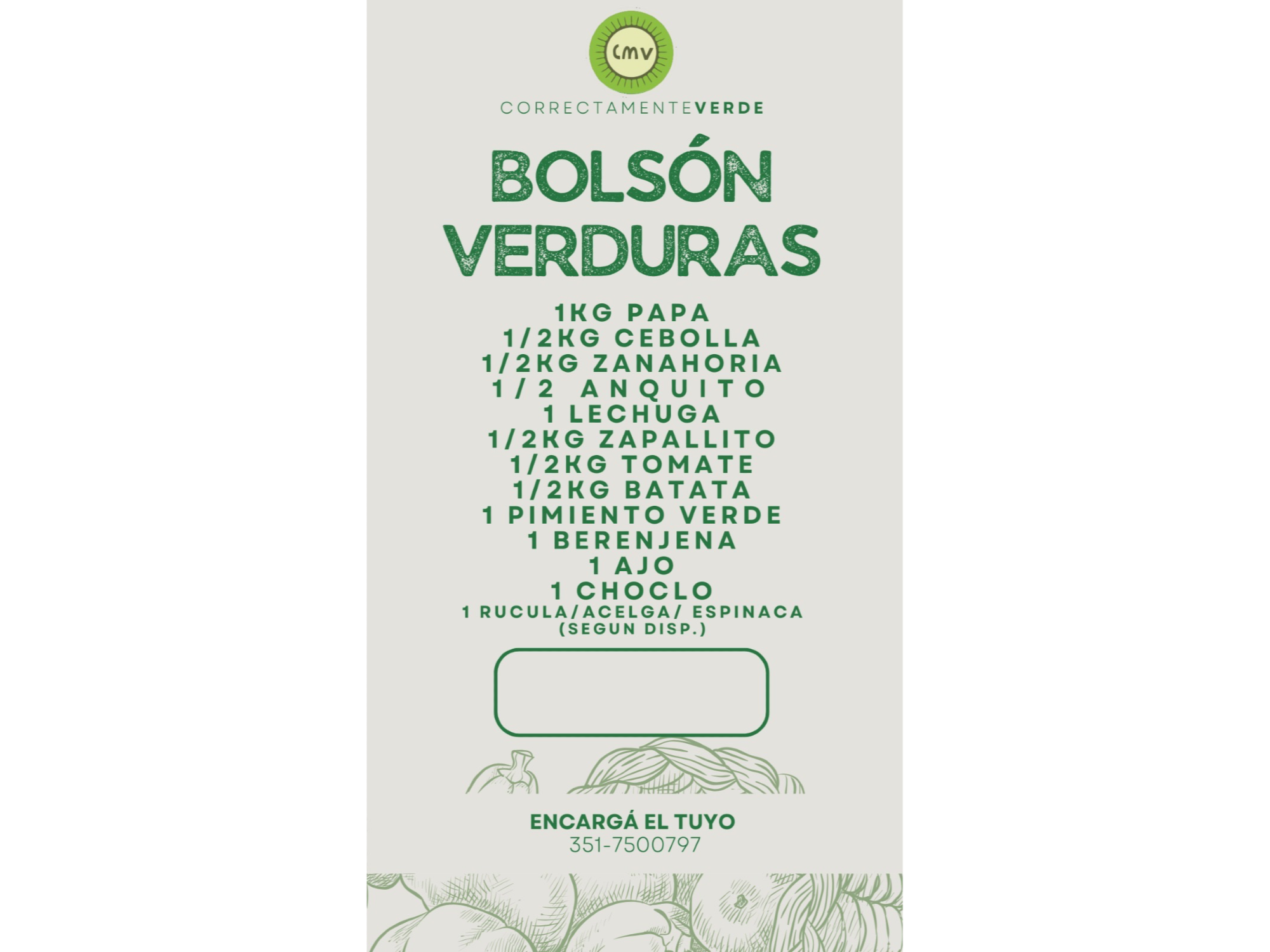 Bolsón solo Verduras