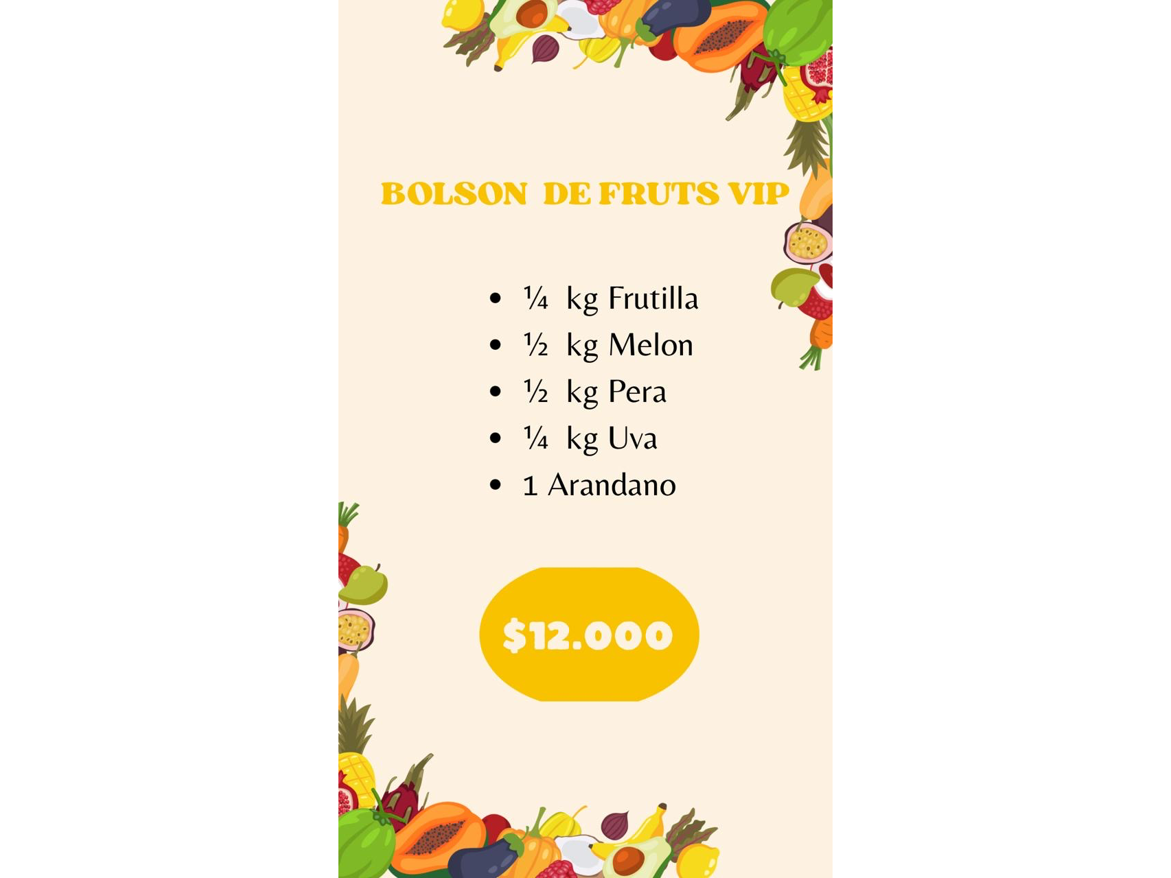 Bolsón Frutal VIP