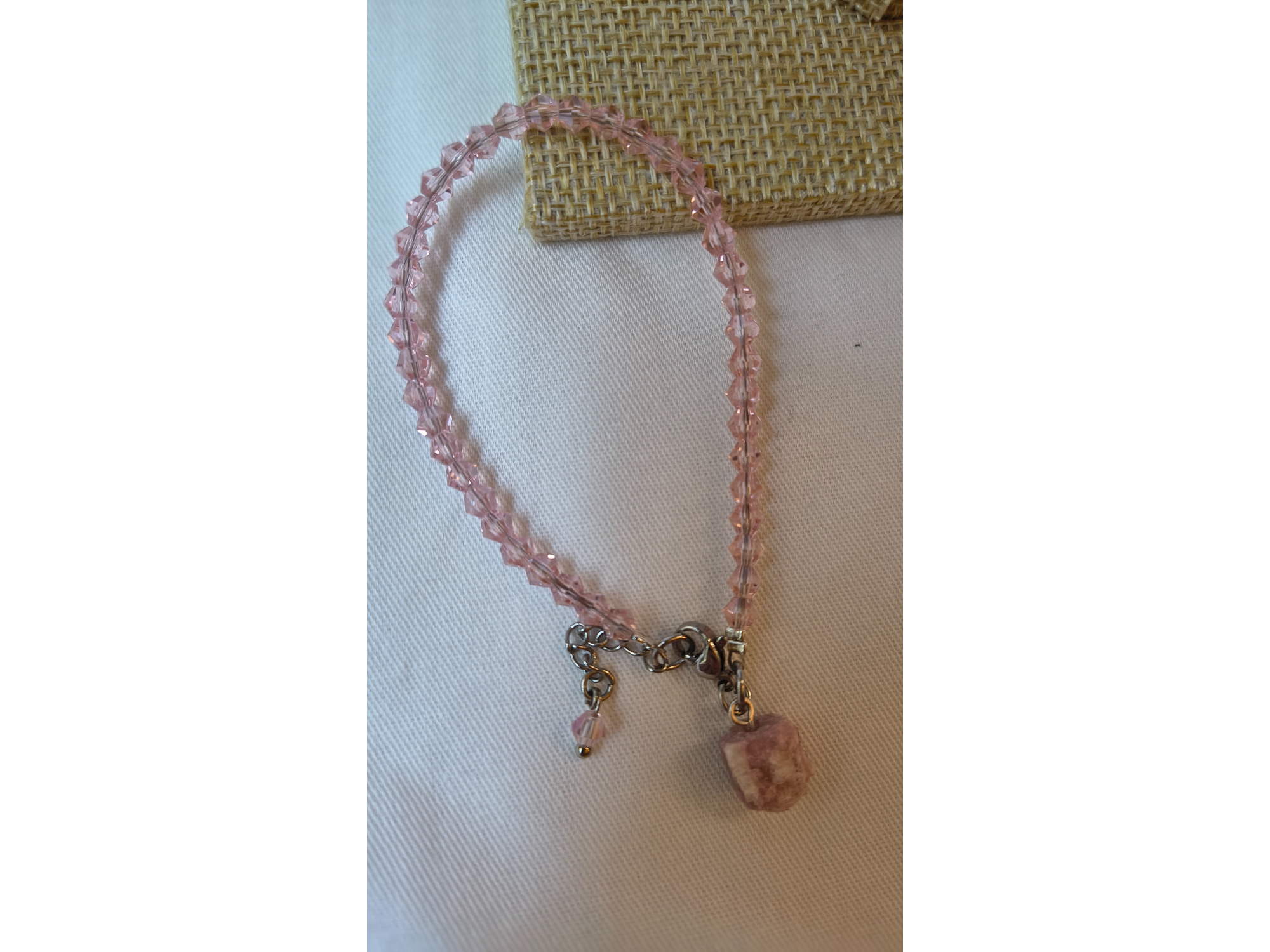 Pulsera Cuarzo Rosa bruto