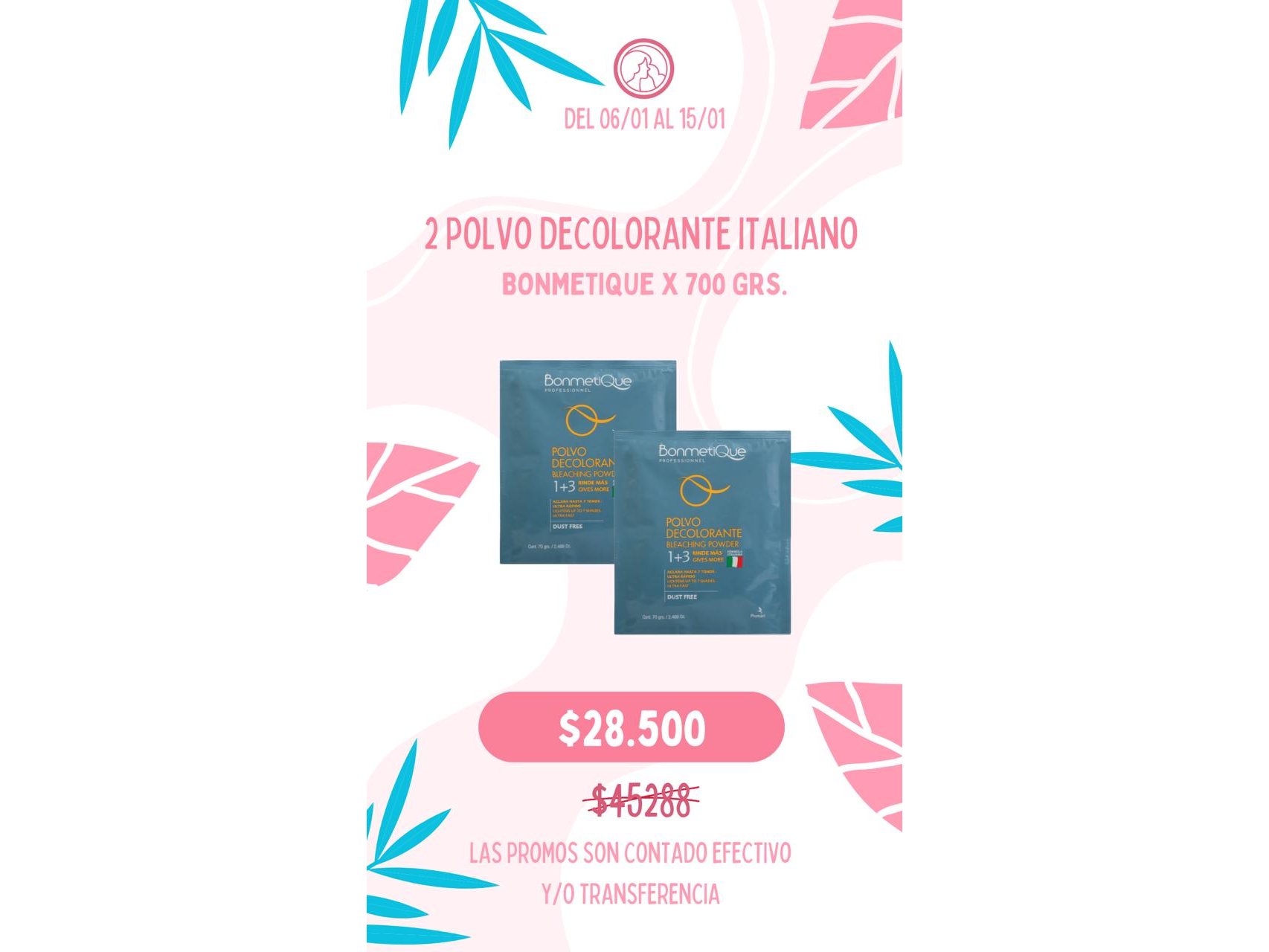 2 Polvo decolorante Italiano Bonmetique