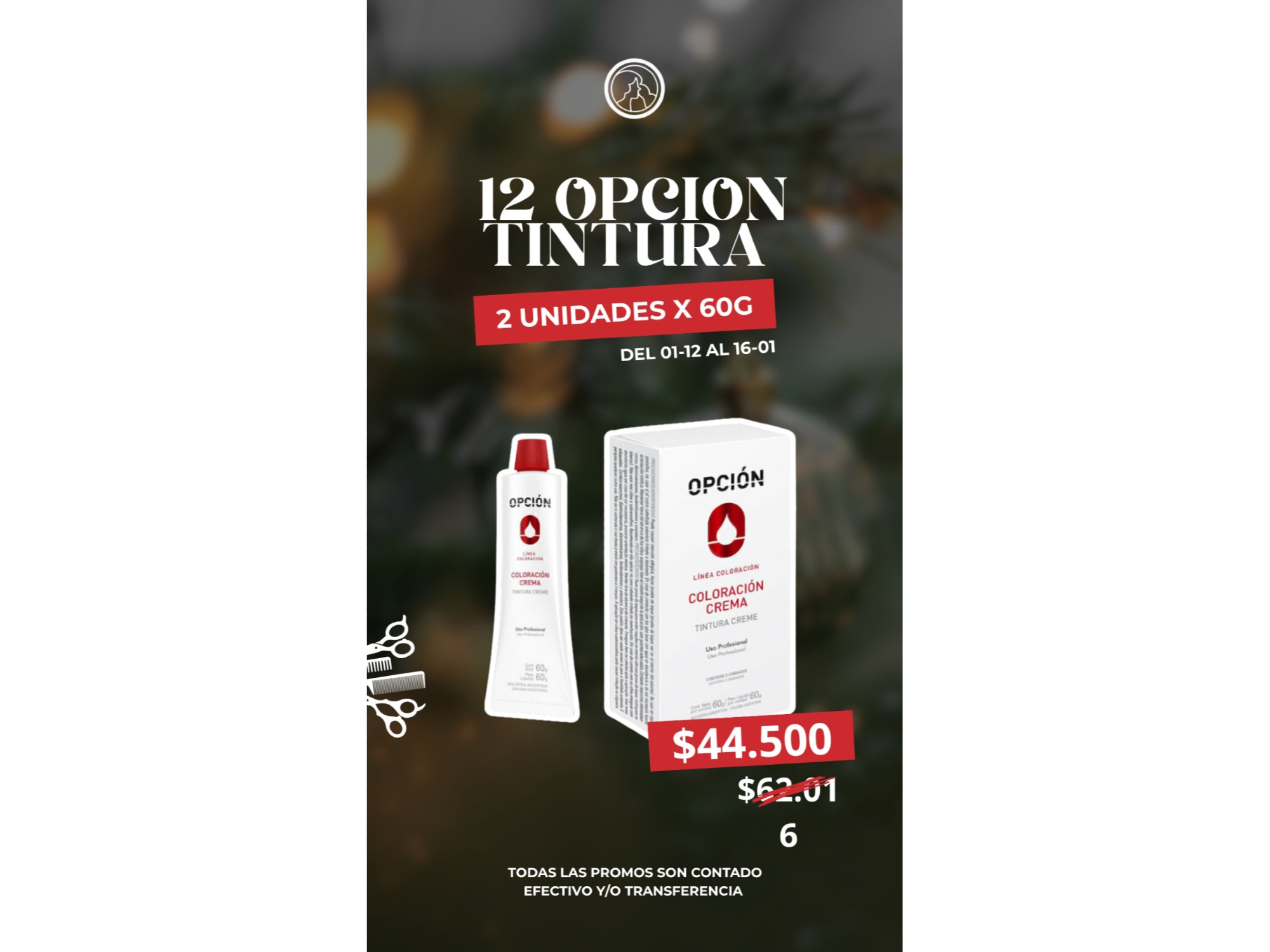 OPCION - 12 TINTURAS (2 UNIDADES X 60grs.)