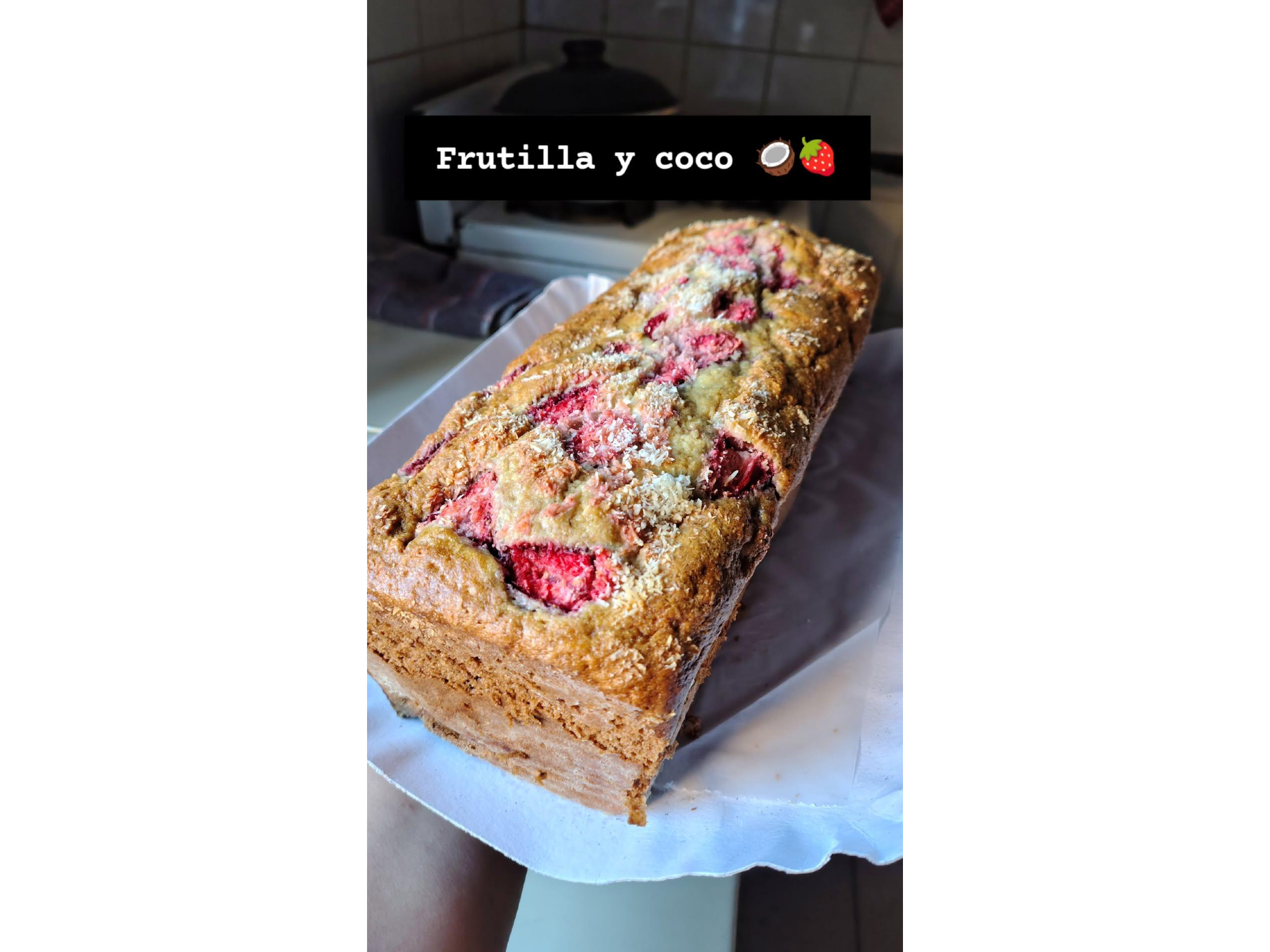 Budín de frutilla y coco 🥥🍓