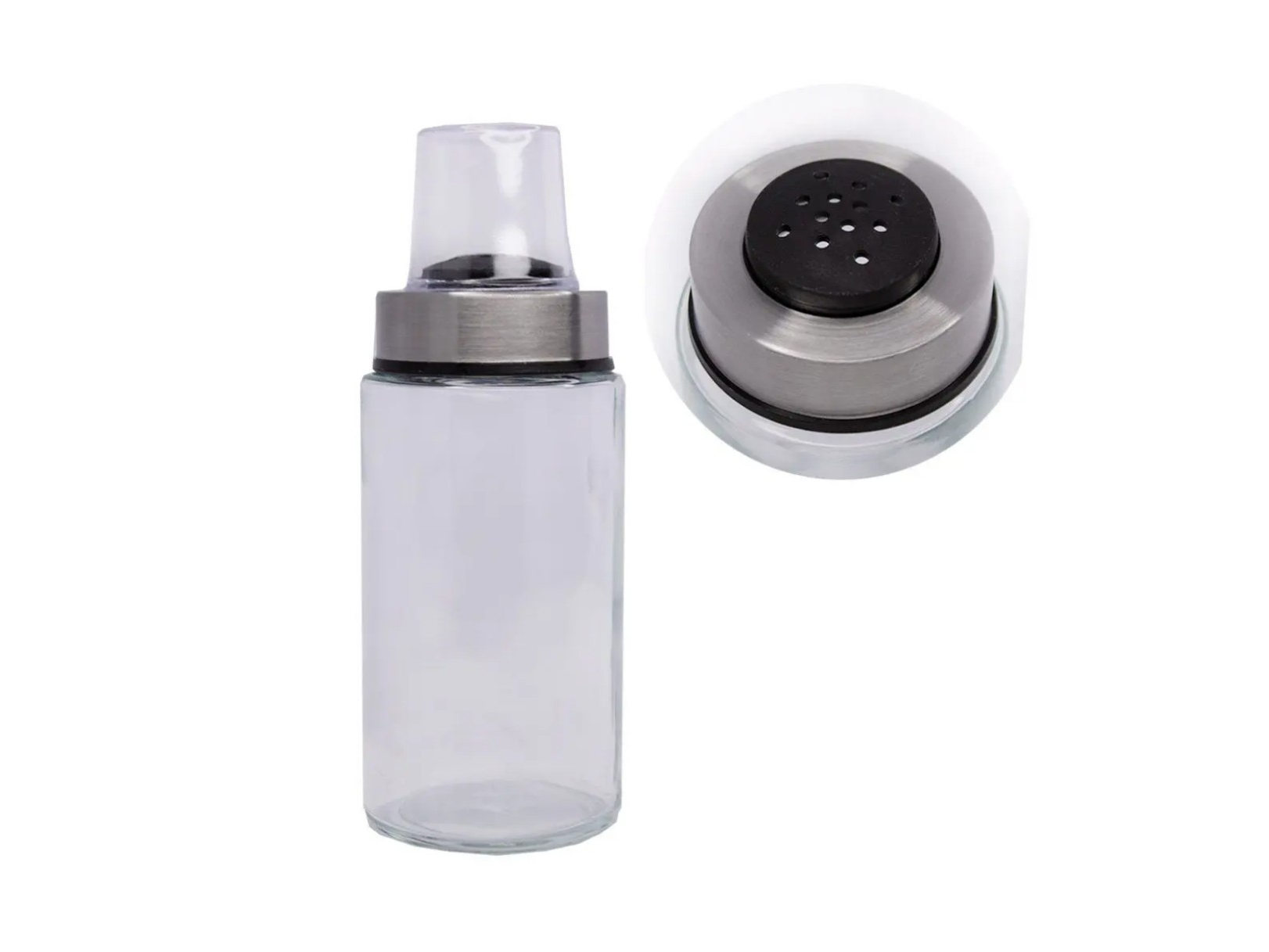 Set 2 Pcs Porta Condimentos con Tapon Dosificador 175 ml