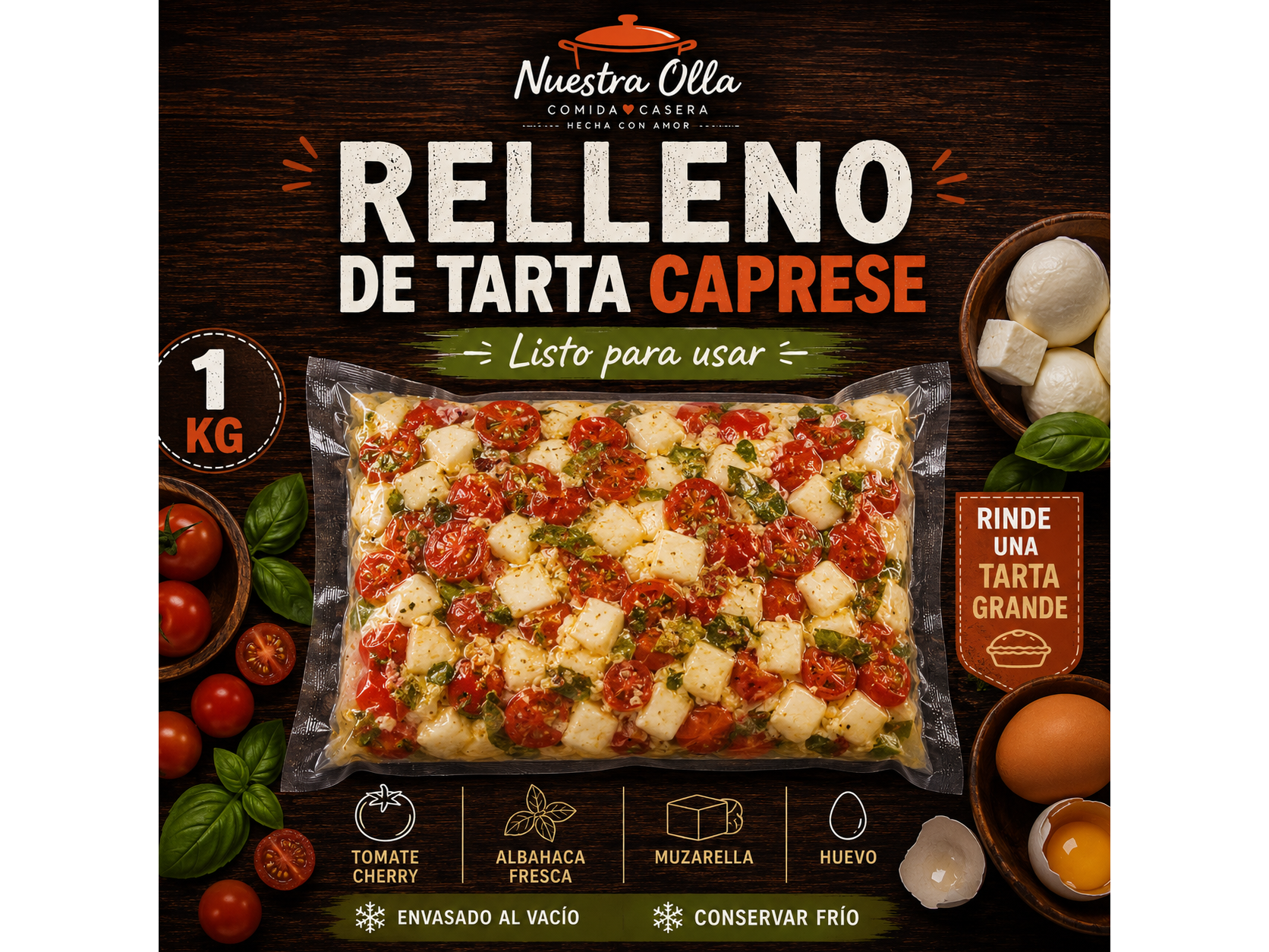 Relleno de Tarta Caprese 1kg