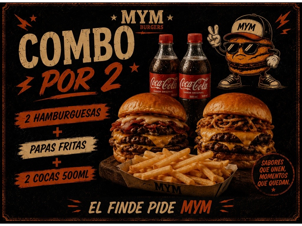 COMBO CON GASEOSA 🍟🍔