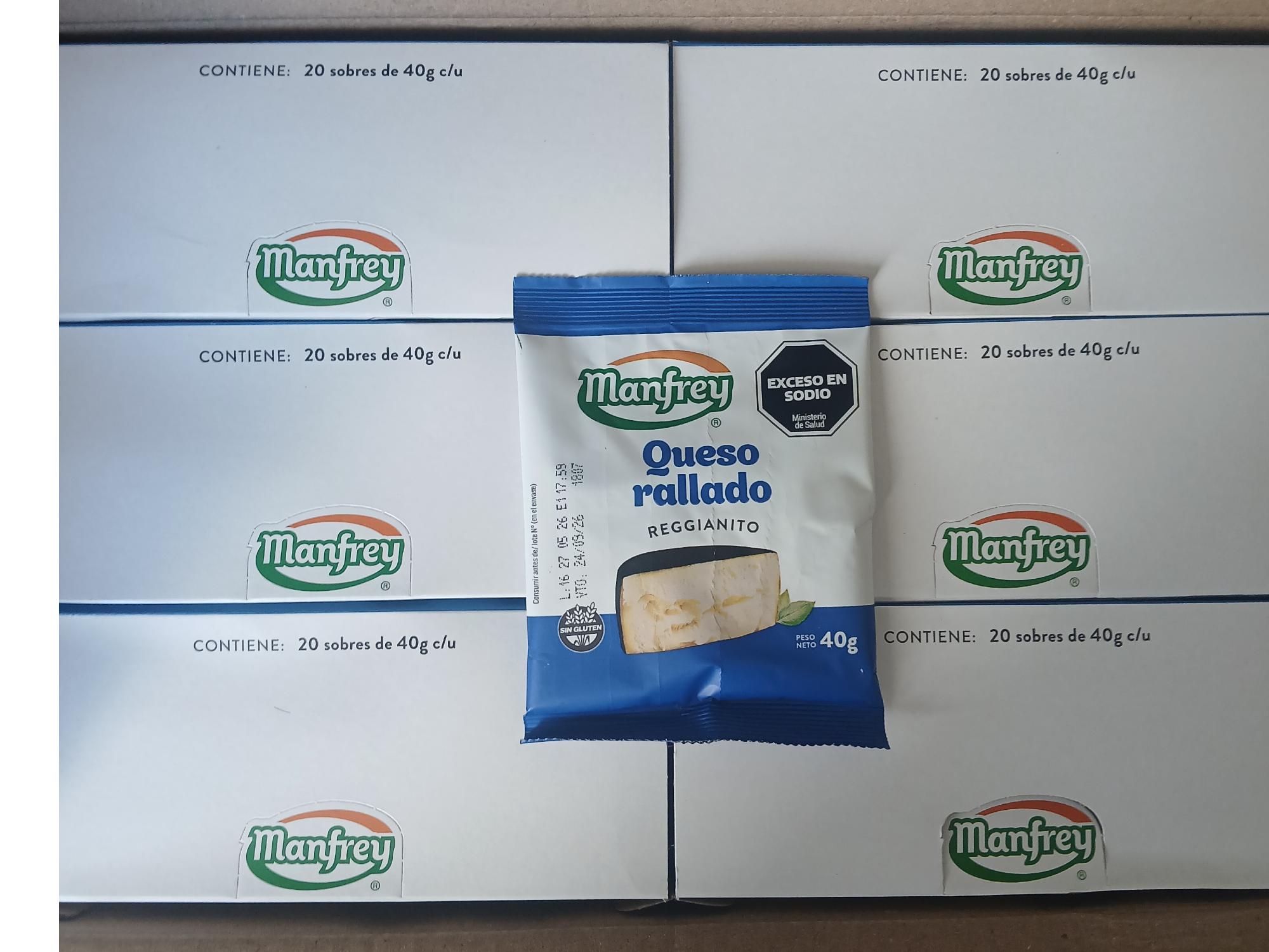 Queso rallado Caja madre x 6 blister