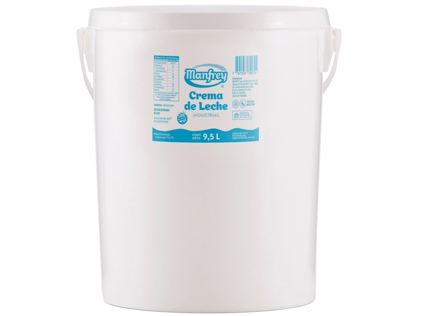 Crema de leche pasteurizada x 9,5l. LIBRE DE GLUTEN