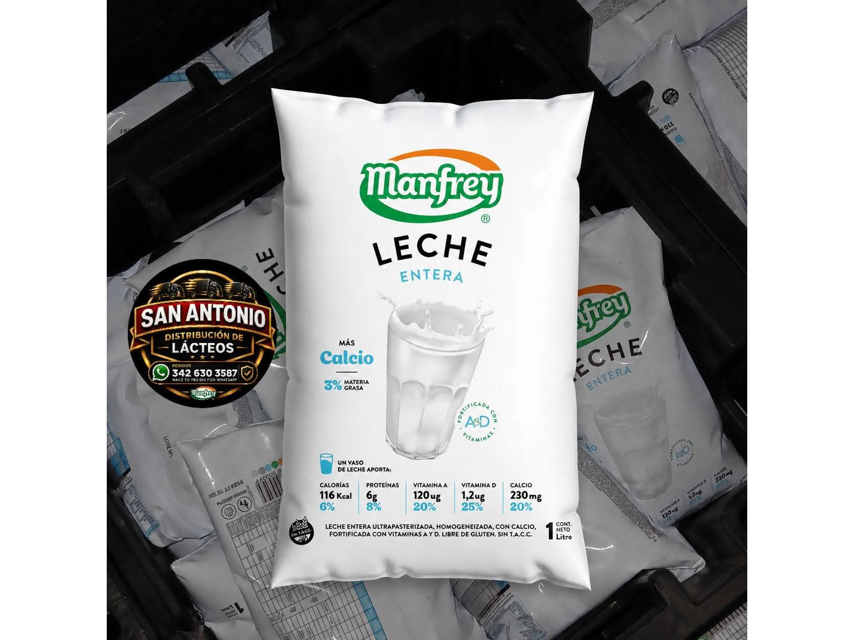 Leche  sachet 1 lt bandeja x 18u