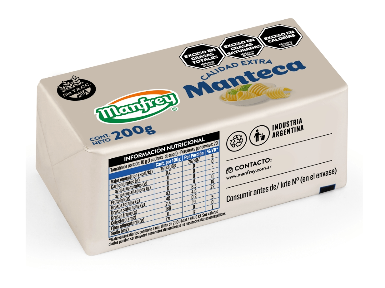Manteca x 200 grs. LIBRE DE GLUTEN