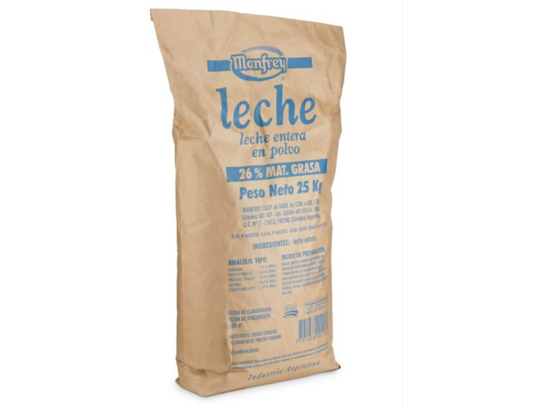 Leche Entera instantánea en polvo x 25kg.LIBRE DE GLUTEN