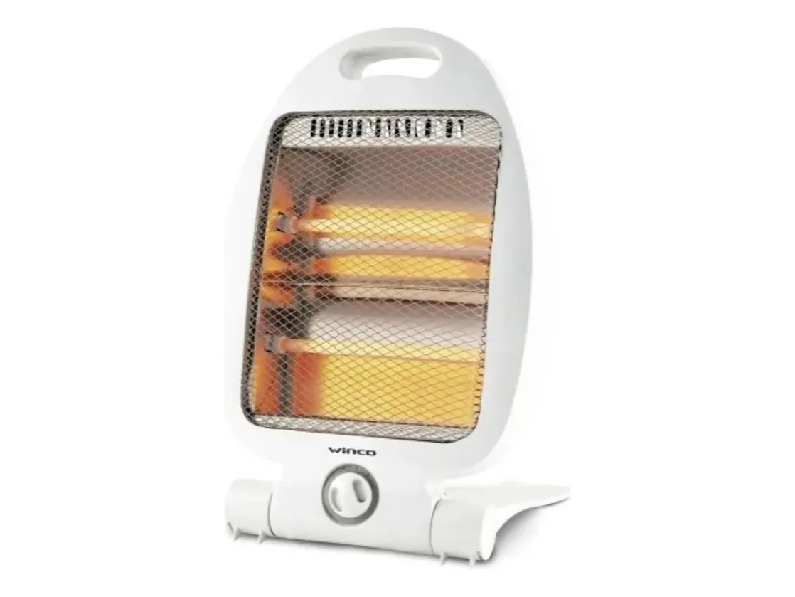 Estufa Eléctrica Halogena Winco 800w 2 Niveles De Potencia Color Blanco