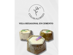 Velas Hexagonal Cemento