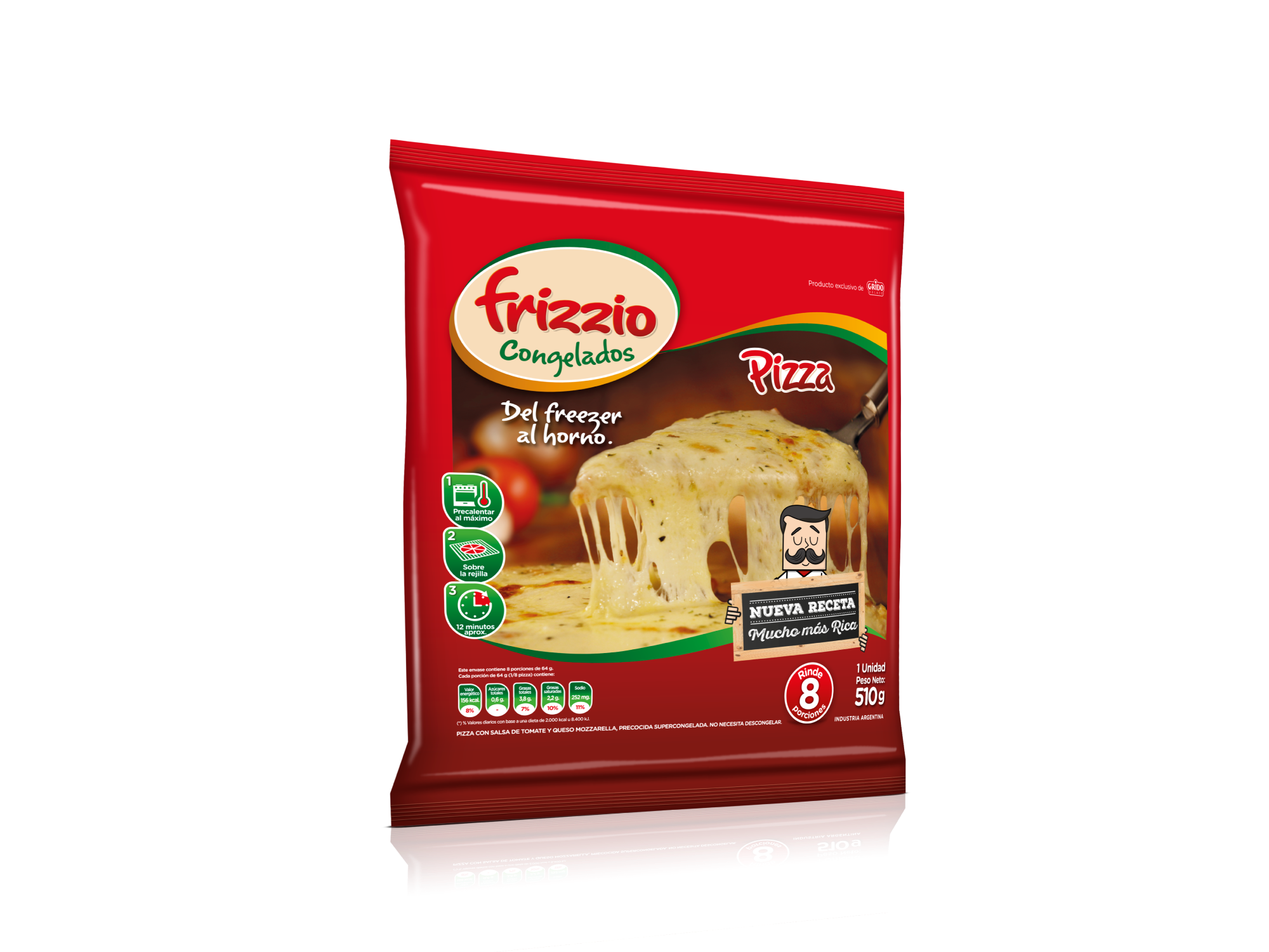 Pizza Muzzarella 8 porciones