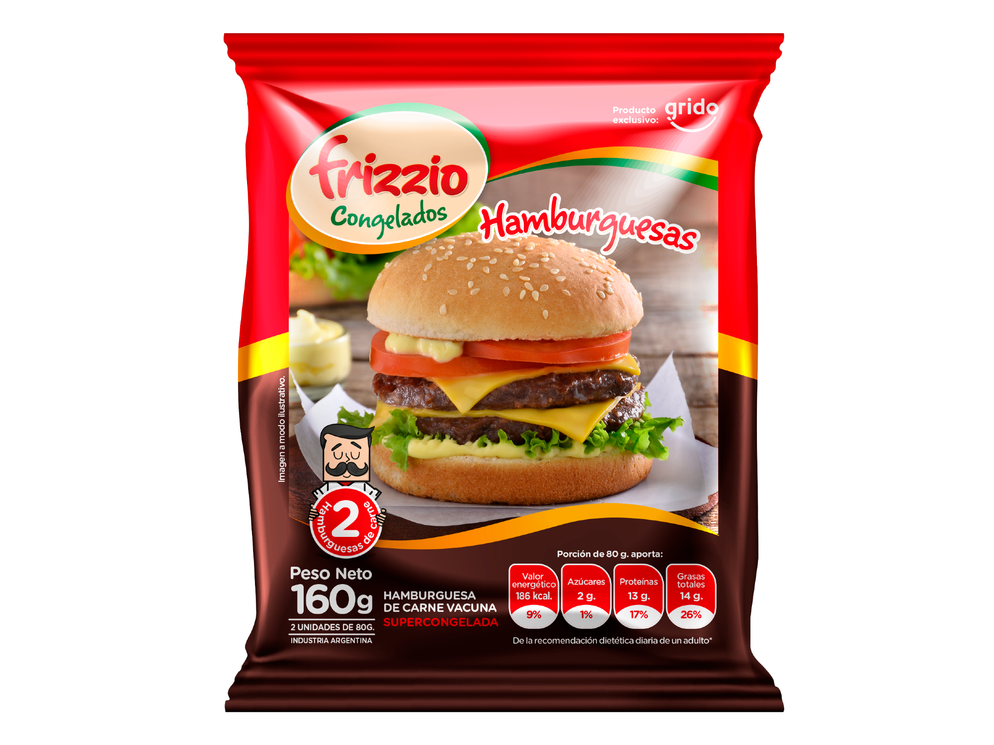 Hamburguesas x2 unidades x160gr