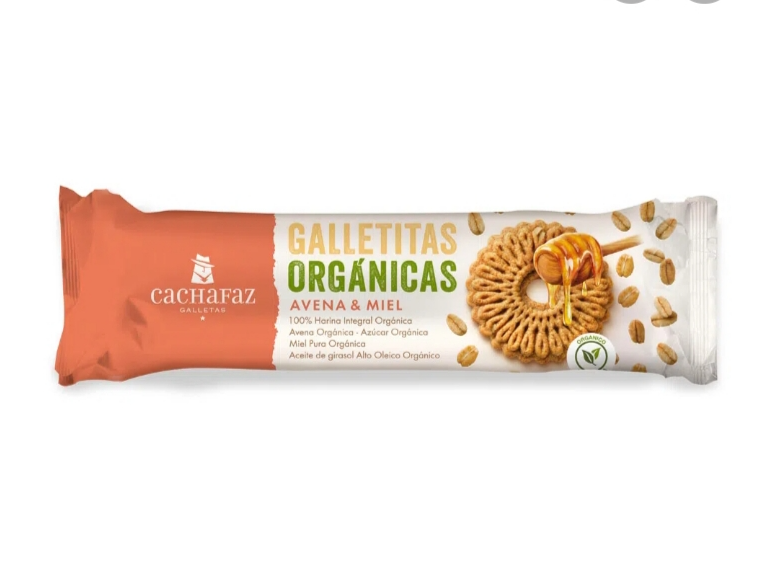 Galletas orgánicas avena y miel "CACHAFAZ"  170grs