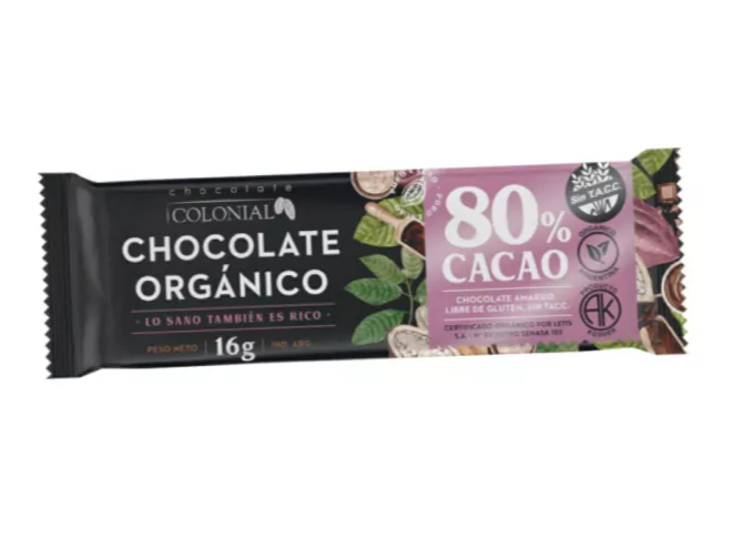 Barra Chocolate 80% cacao ORGÁNICO