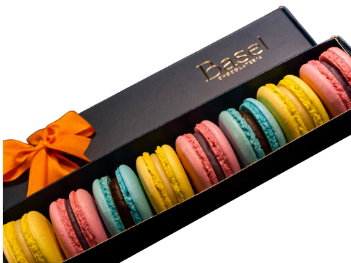 Caja de 8 macarons surtido de BaselChocolateria