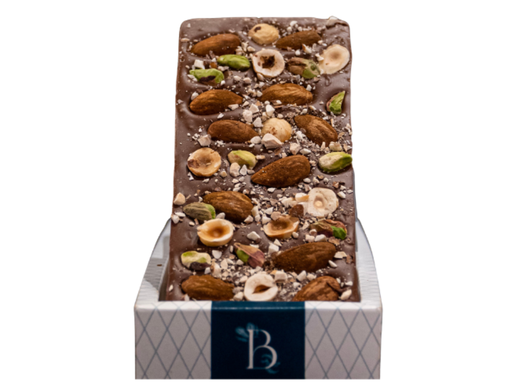 Tableta de chocolate con almendras y avellanas de BaselChocolateria