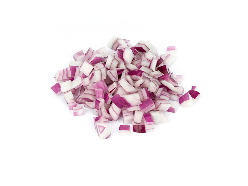 Cebolla morada en cubos