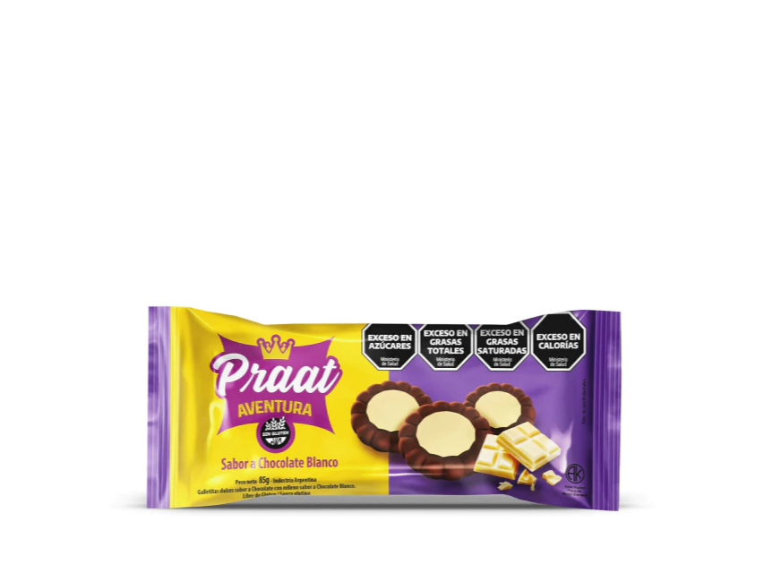 Galletas PRAAT AVENTURA choco blanco 85g