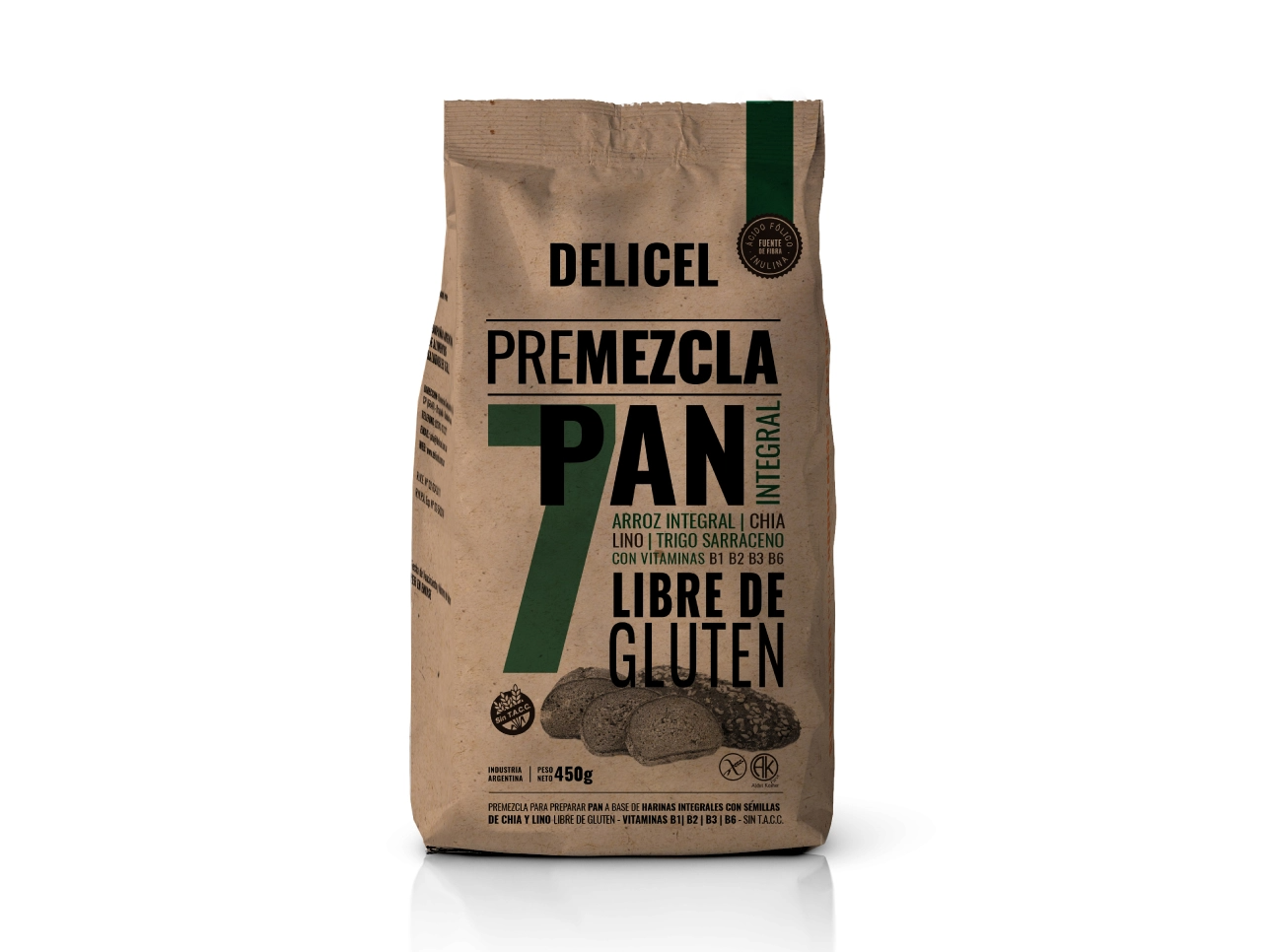Premezcla pan integral sin gluten delicel 500g