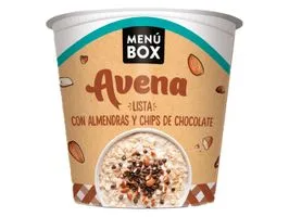 VASITO DE AVENA CON ALMENDRAS Y CHIPS DE CHOCOLATE