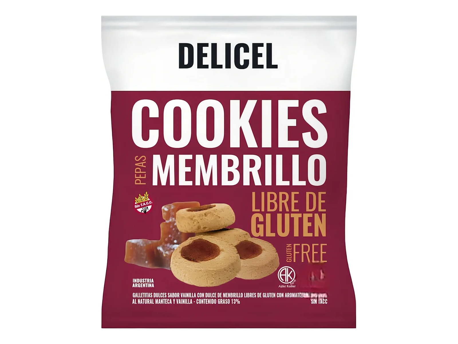 Cookies pepas de membrillo delicel sin tacc