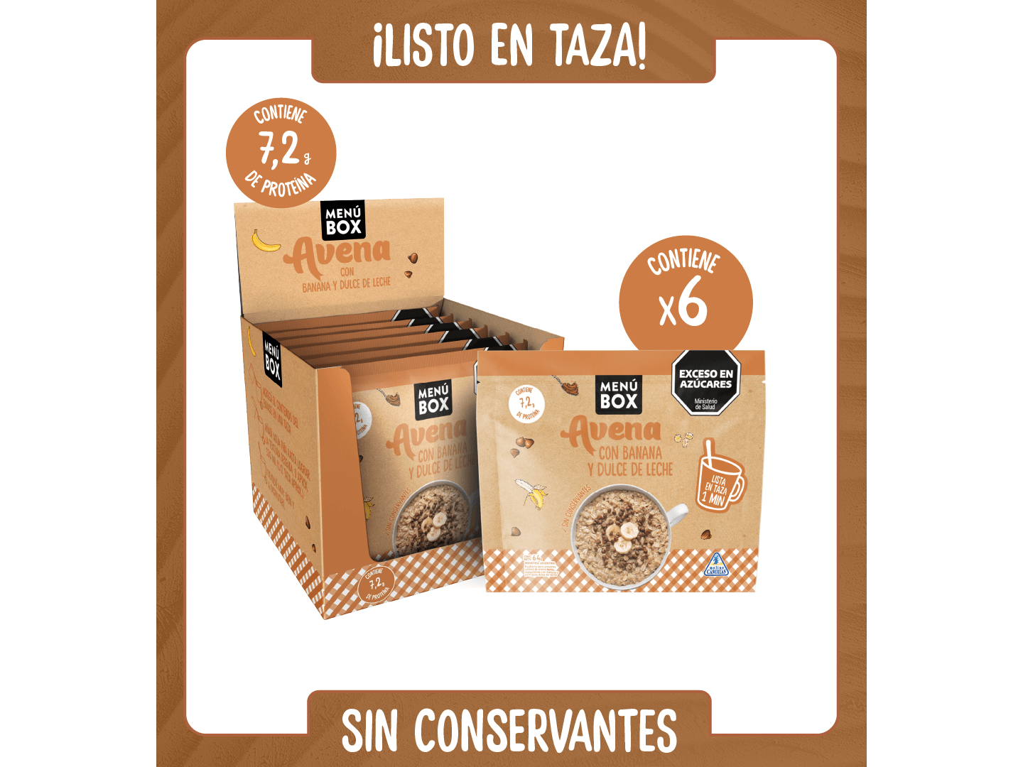 SOBRE DE AVENA CON BANANA Y DULCE DE LECHE "MOLINO CAÑUELAS"